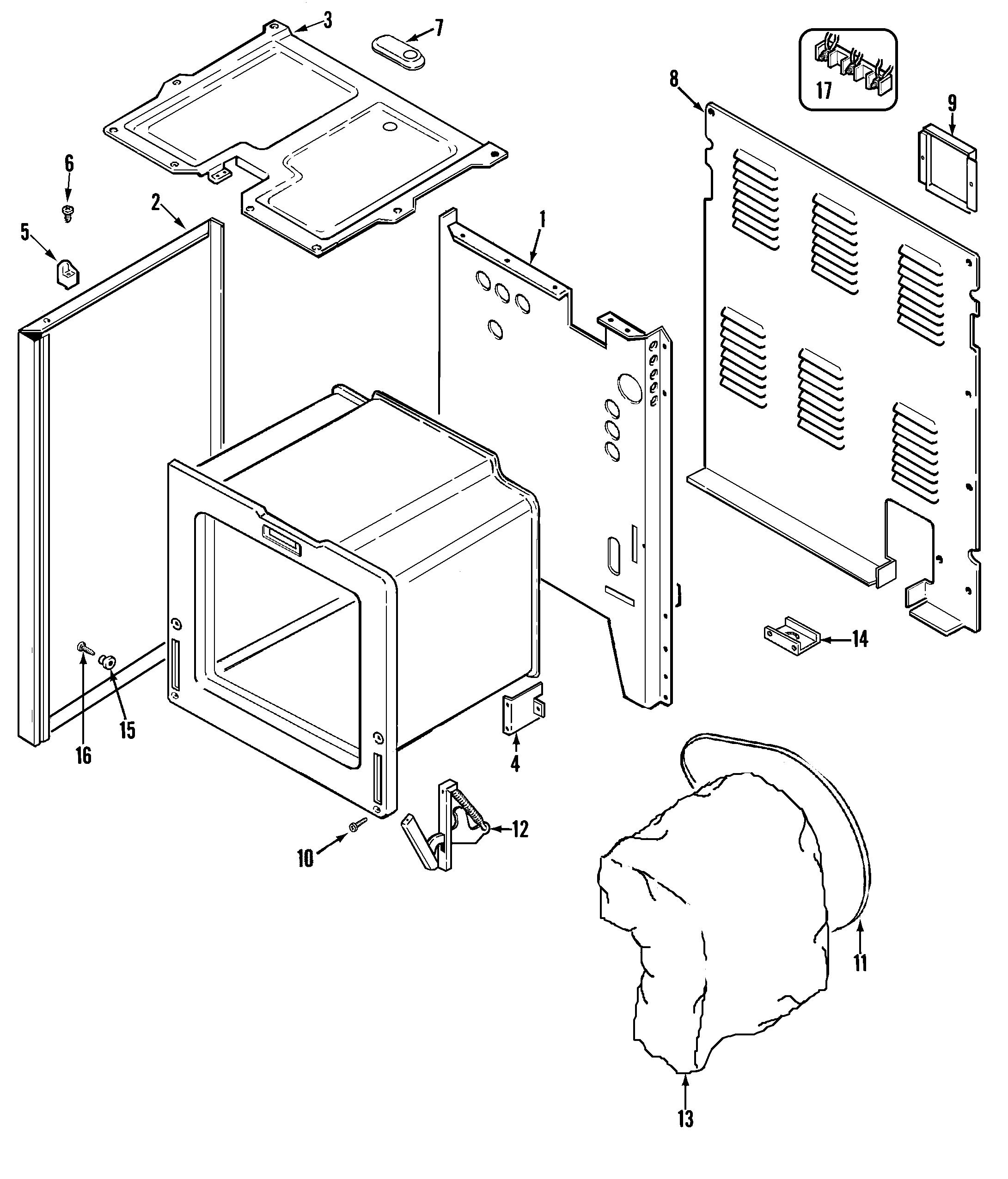 Magic Chef CER1160AAH body diagram