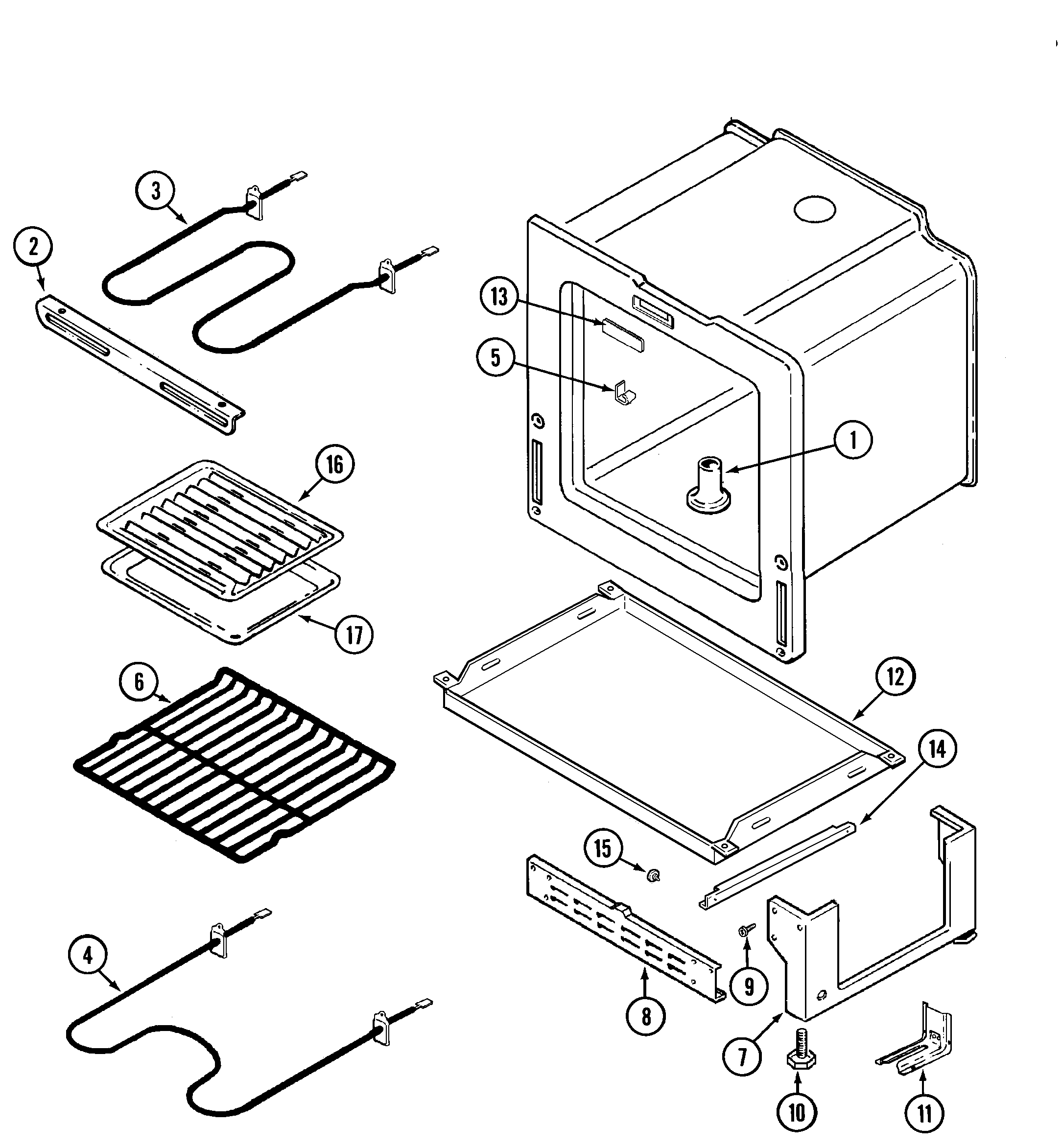 Crosley CE35100AAW oven/base diagram