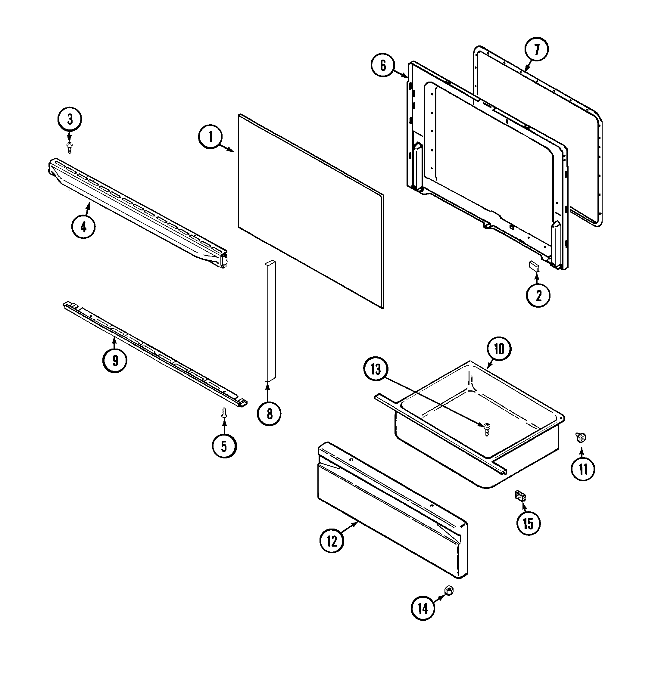 Crosley CE35100AAW door/drawer diagram