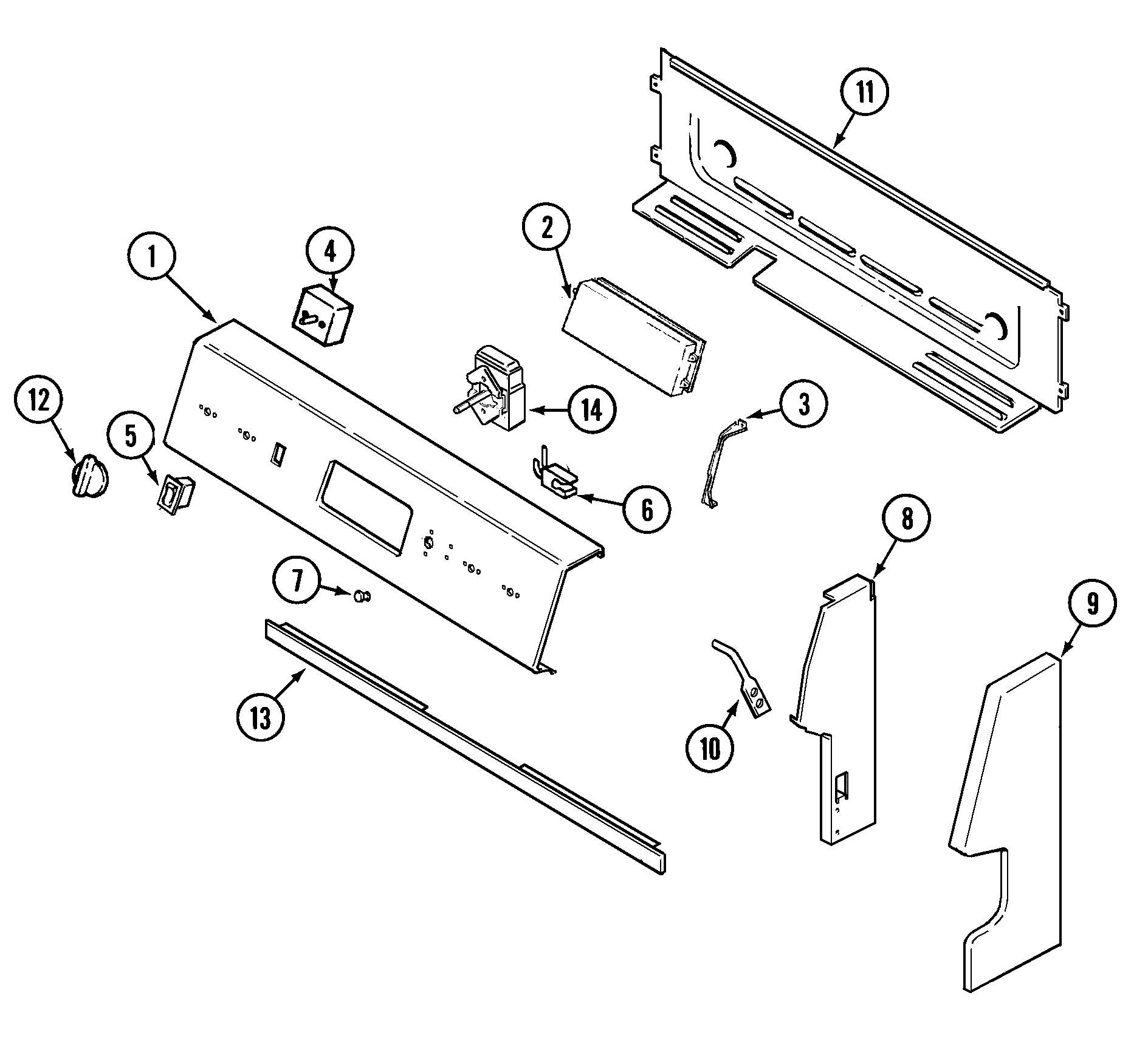 Maytag PER4310BAQ control panel diagram