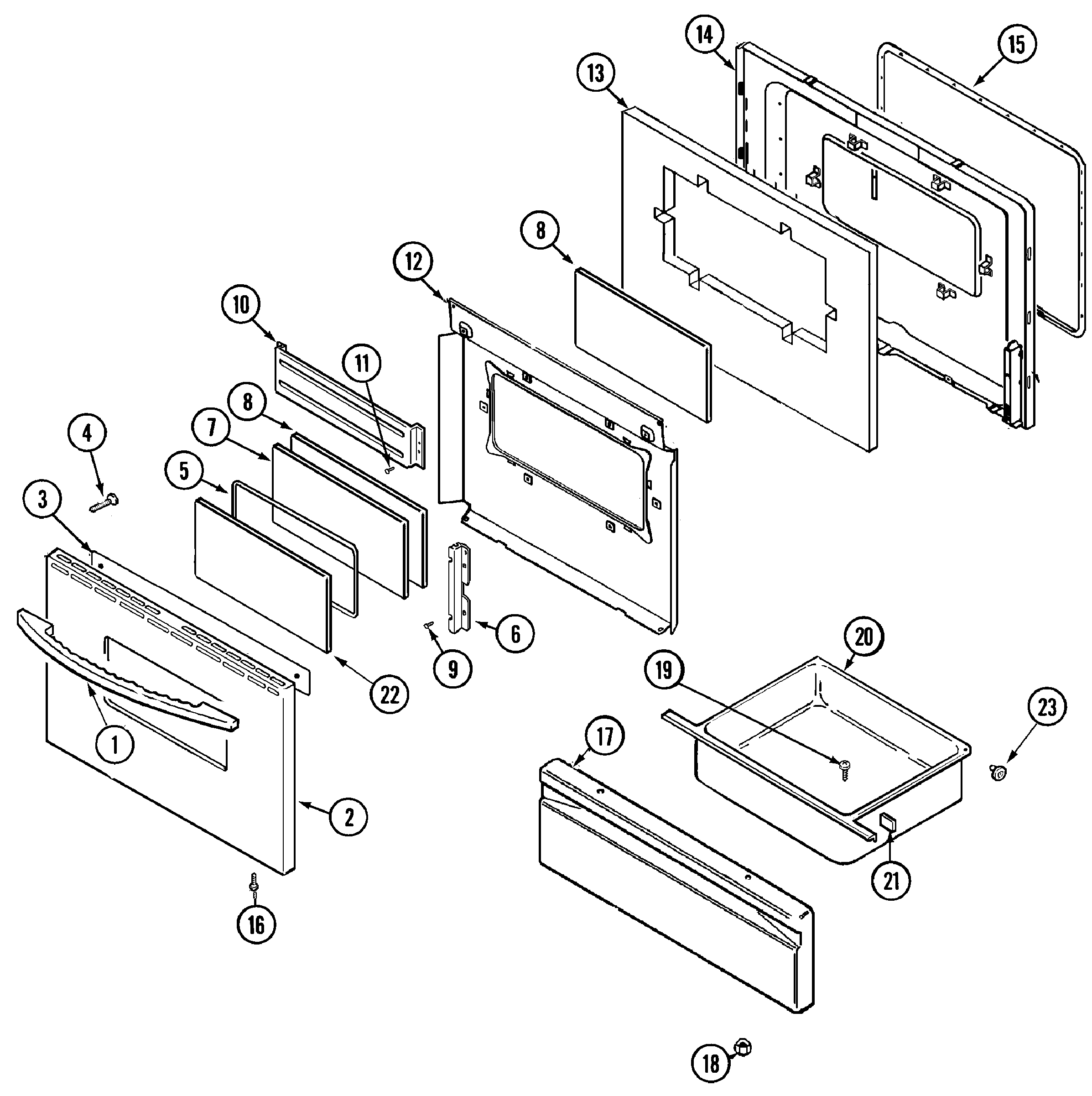 Maytag PER5710BAC door/drawer diagram