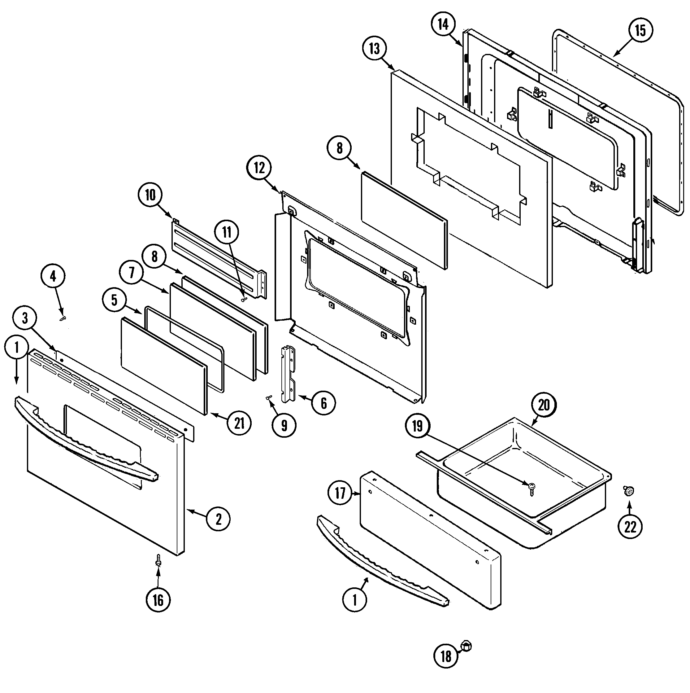 Maytag PER5710BAC door/drawer (bac) diagram