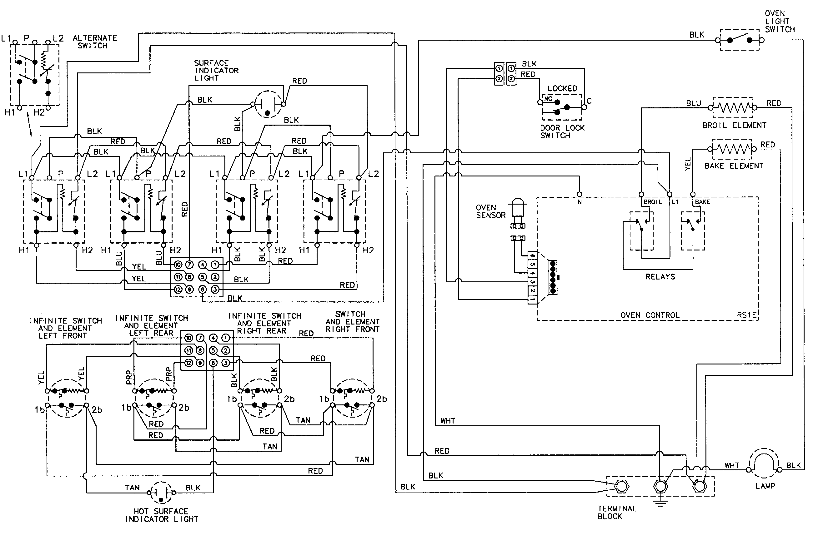 Magic Chef CER3760BAT wiring information diagram