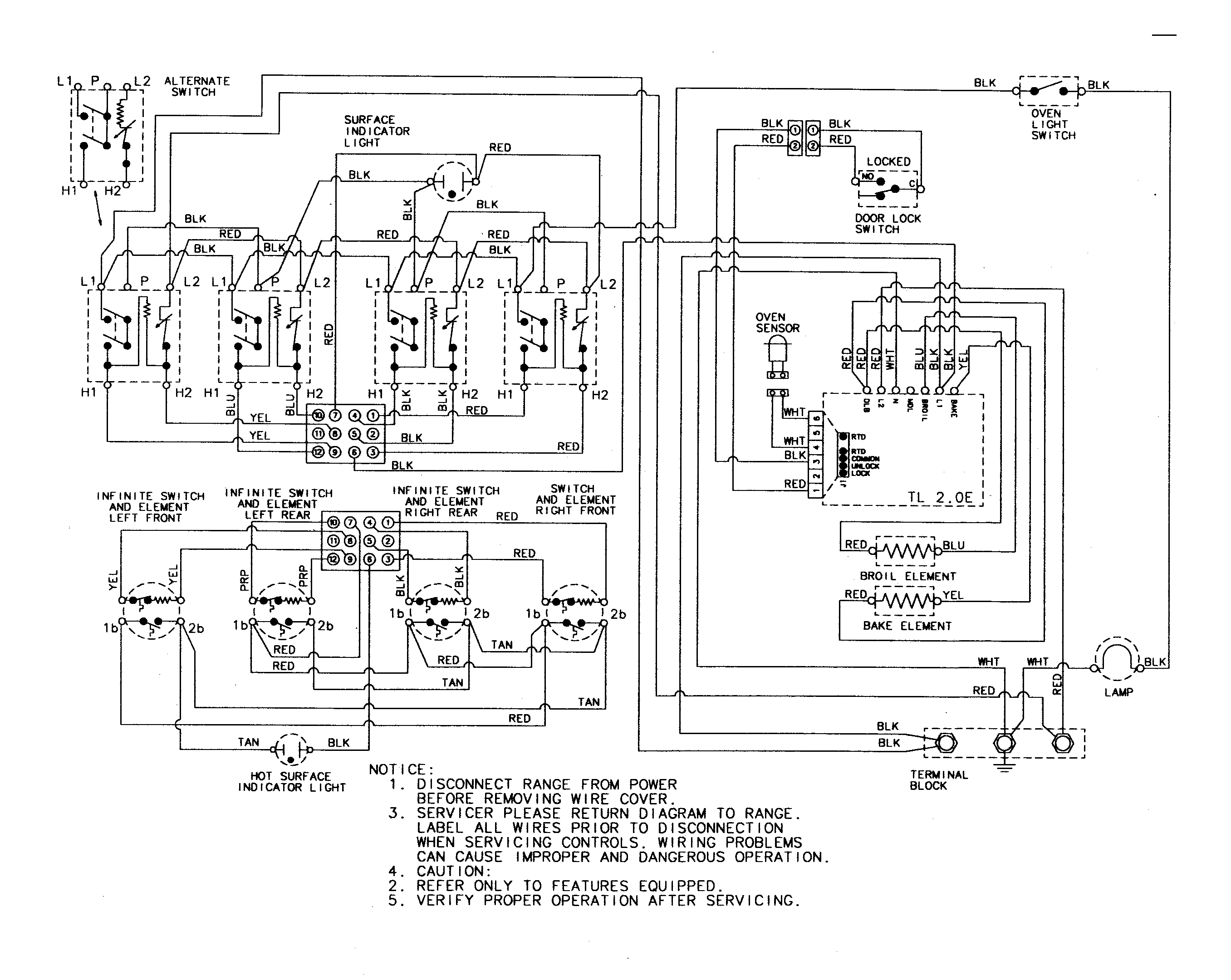 Magic Chef CER3760BAT wiring information (at series 16) diagram