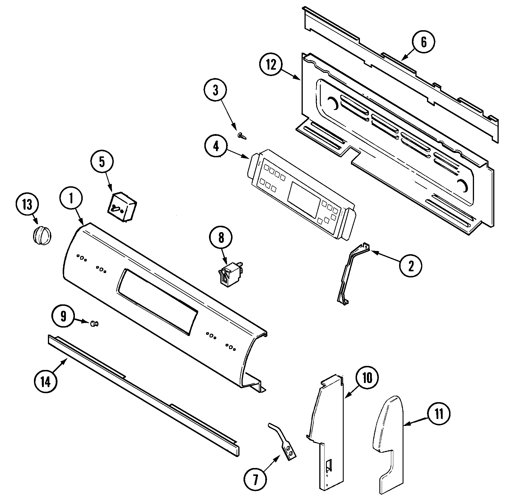 Maytag MER6550BAQ control panel diagram