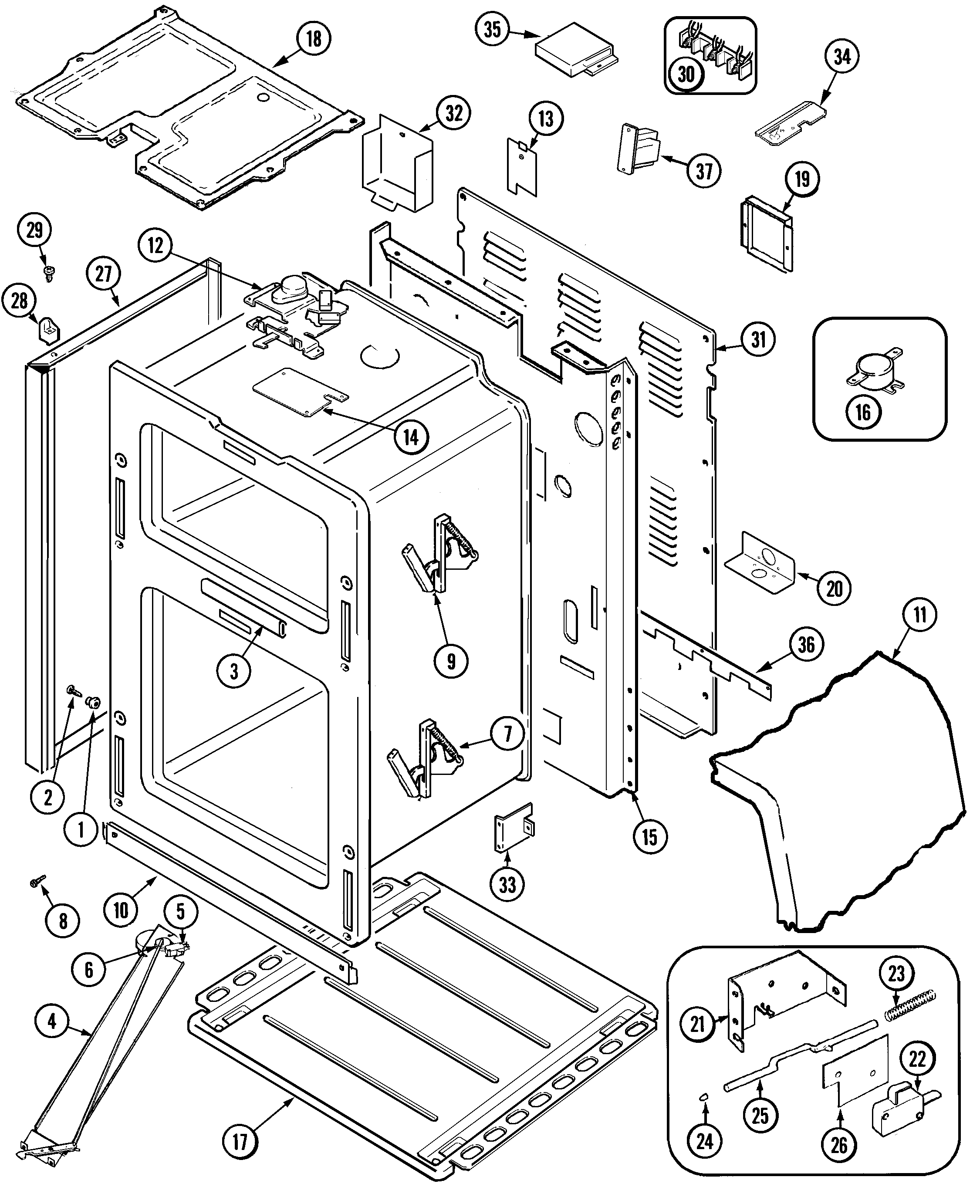 Maytag MER6550BAQ body diagram