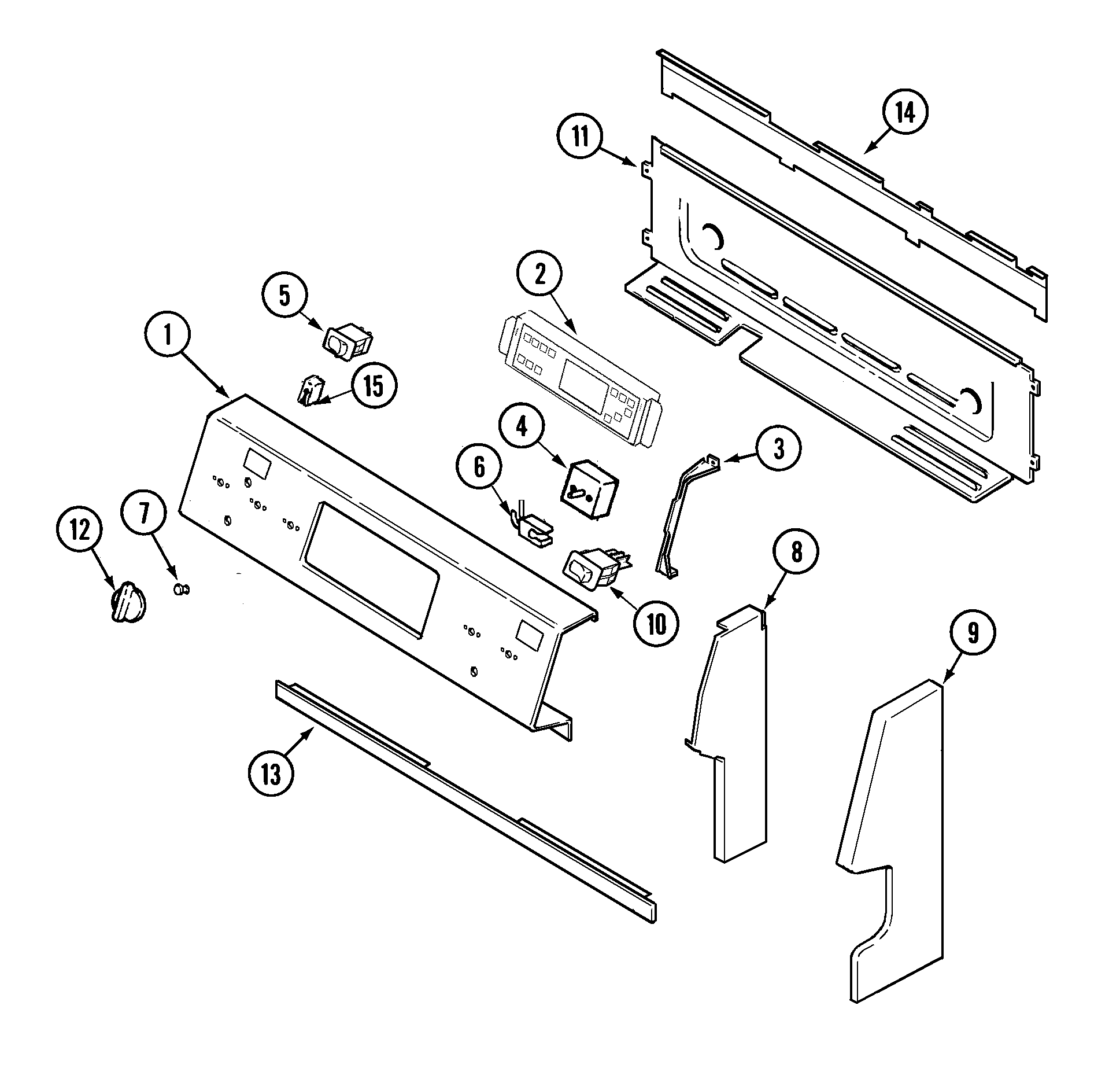 Maytag MER6872BAS control panel diagram