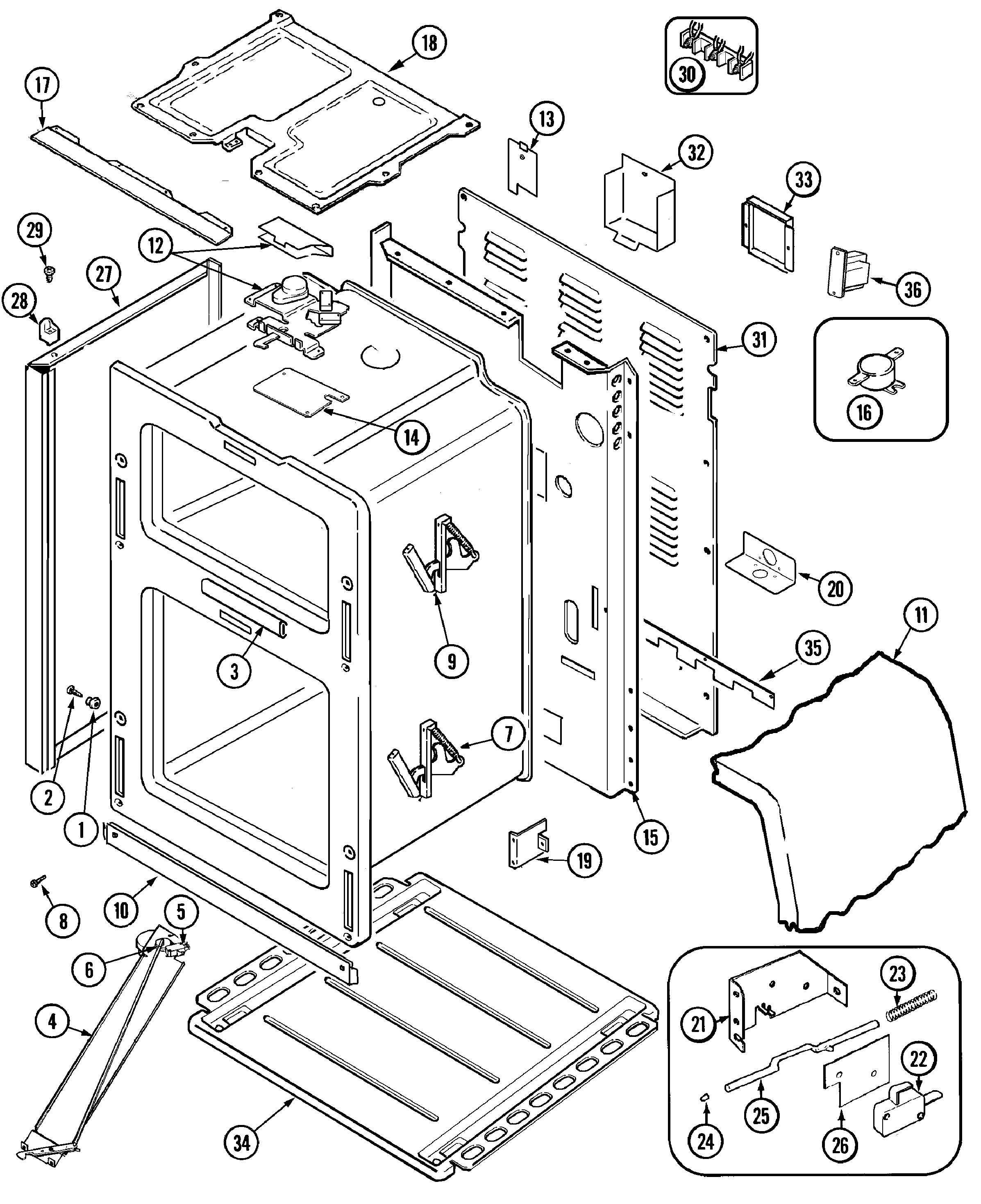 Maytag MER6872BAS body diagram