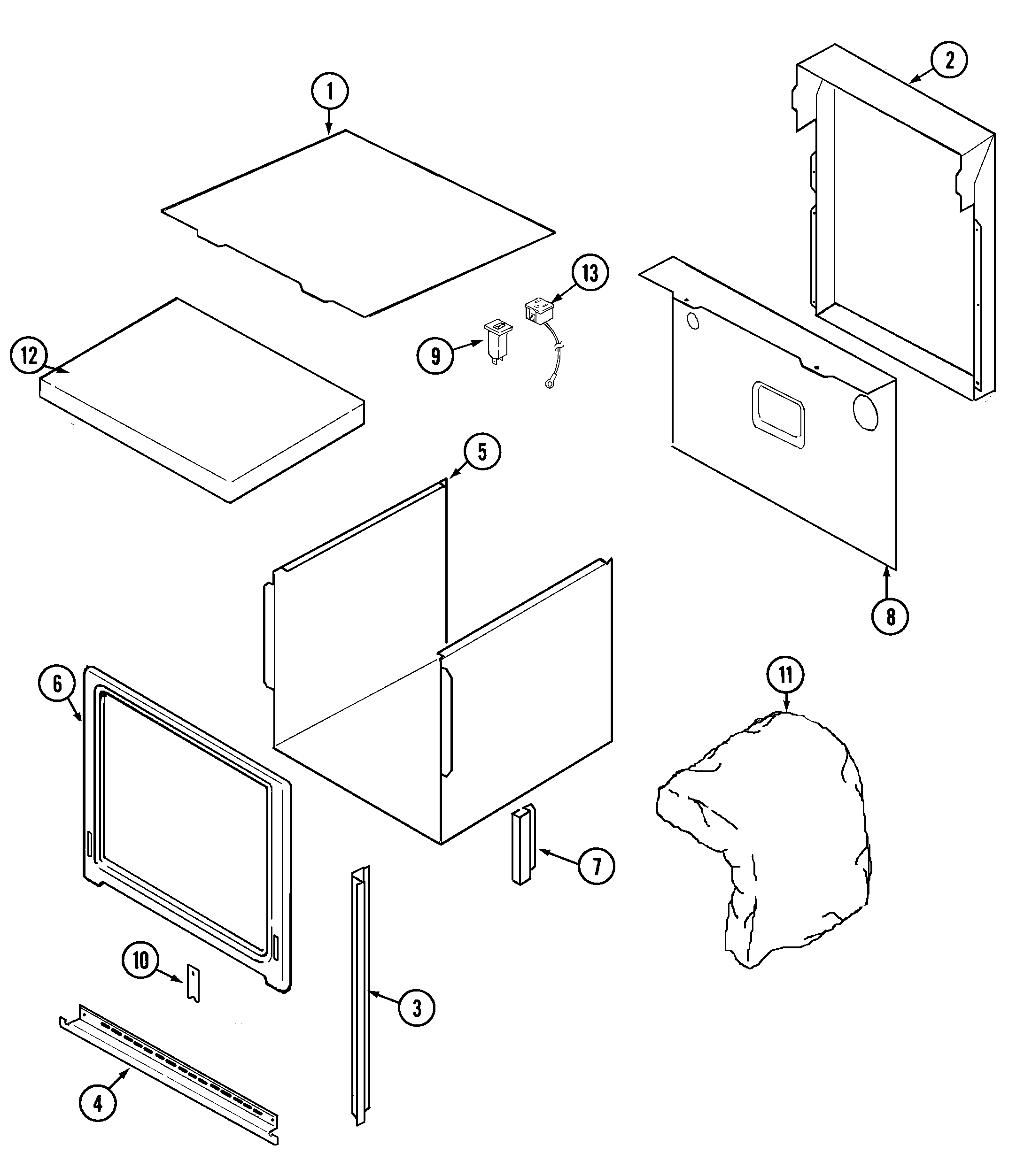 Jenn-Air JMW8527CAS body diagram