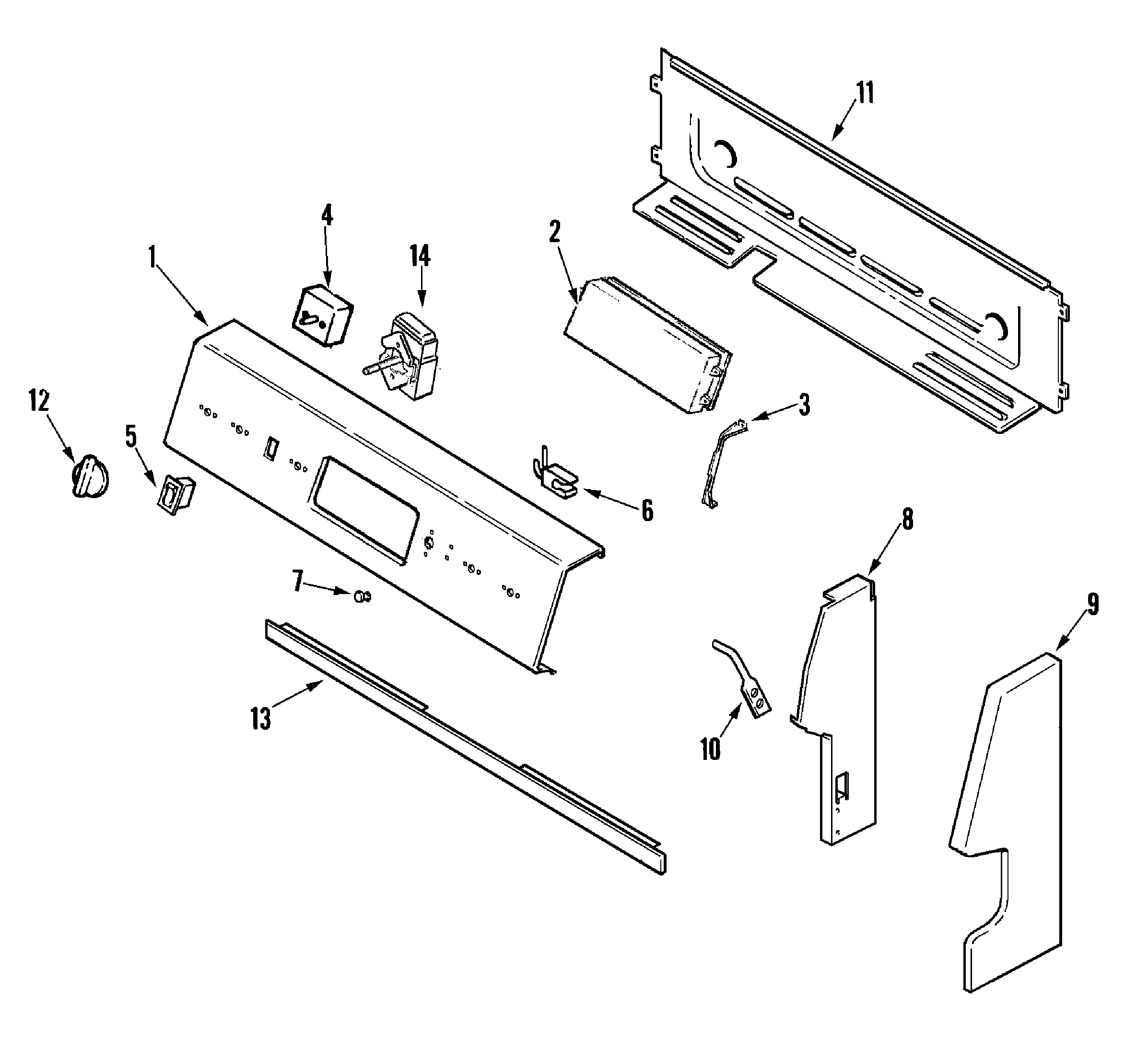 Admiral AER1350BAH control panel diagram