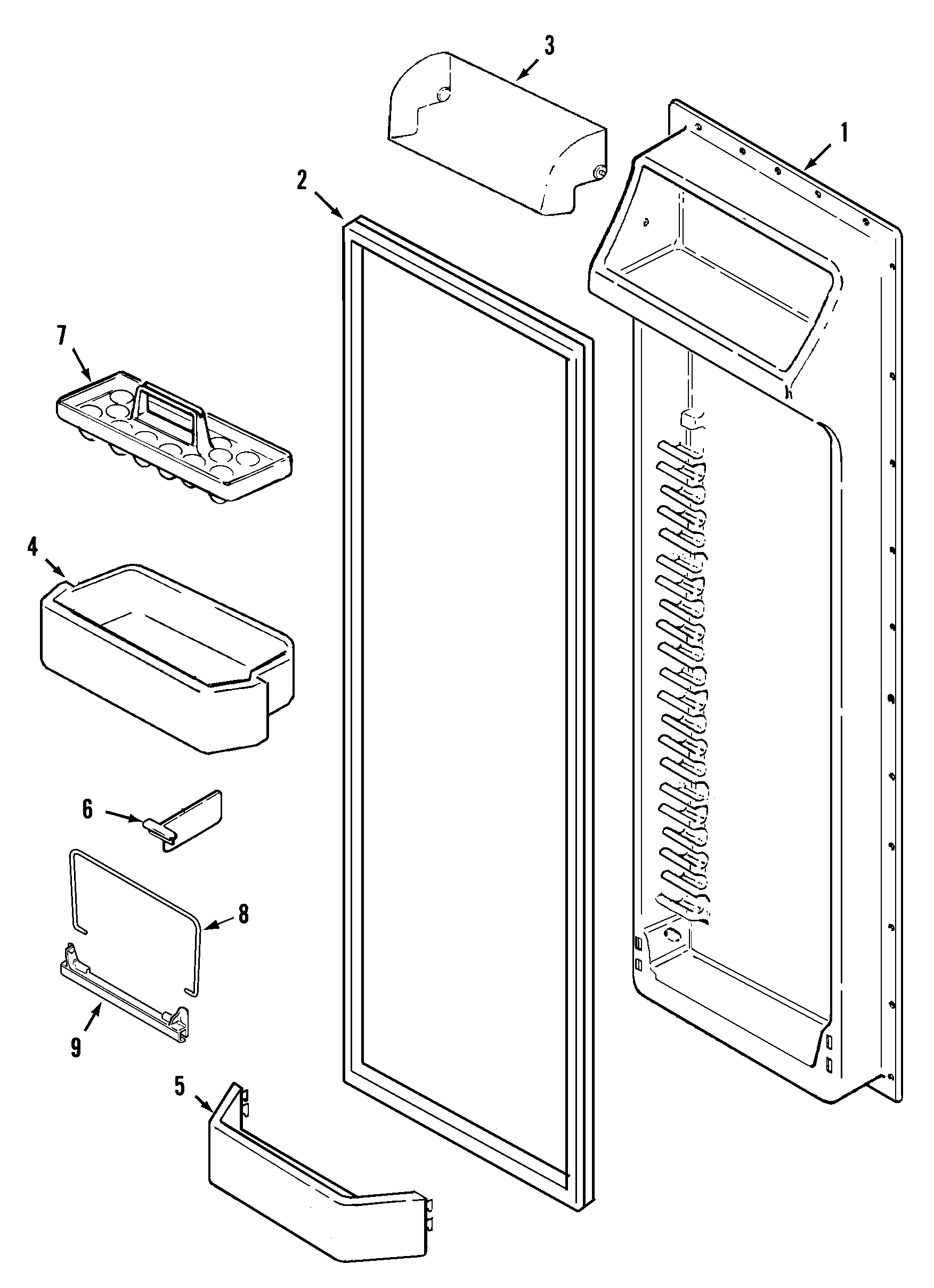 Maytag GS2327PEHQ fresh food inner door diagram
