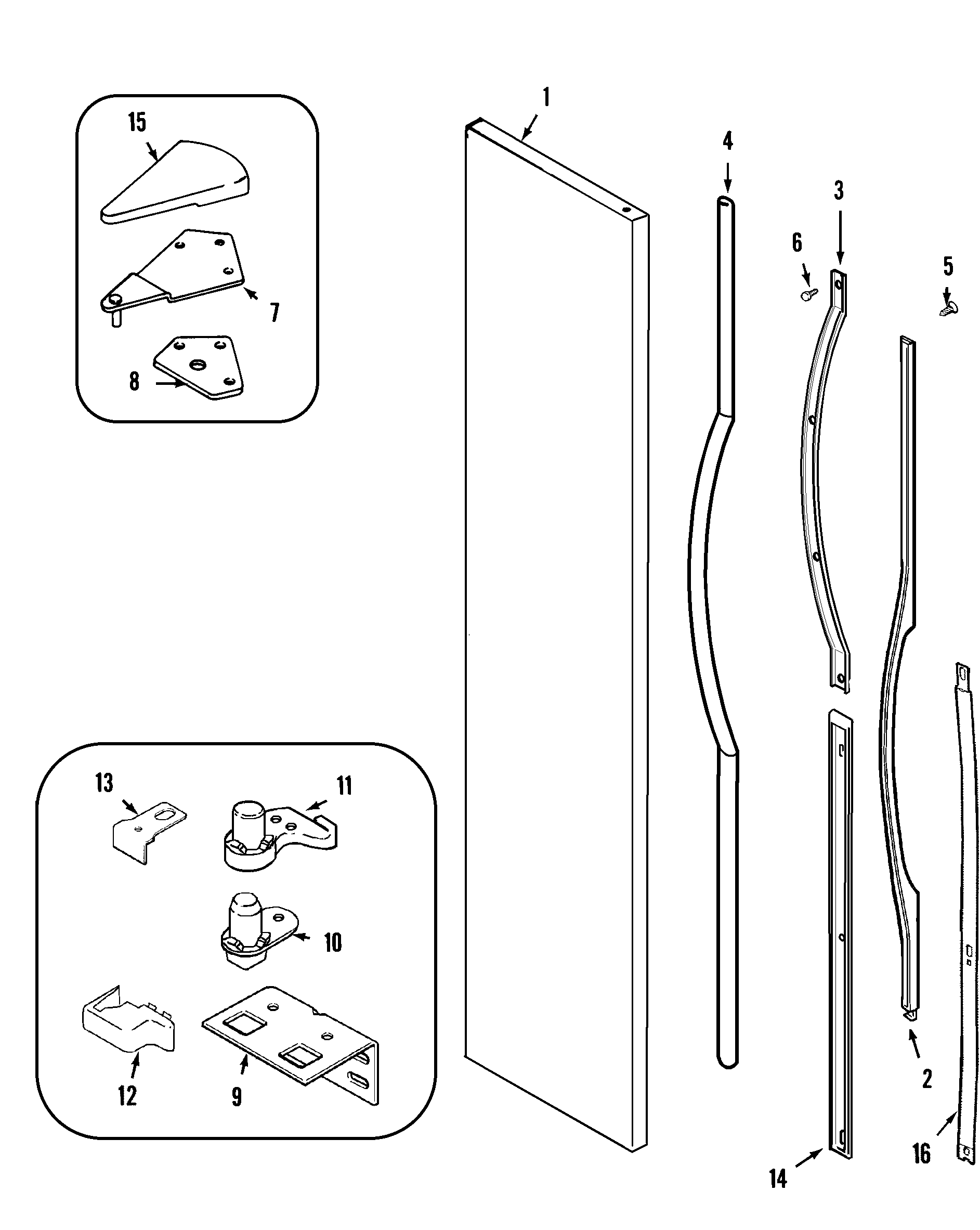 Maytag GS2327PEHQ freezer outer door diagram