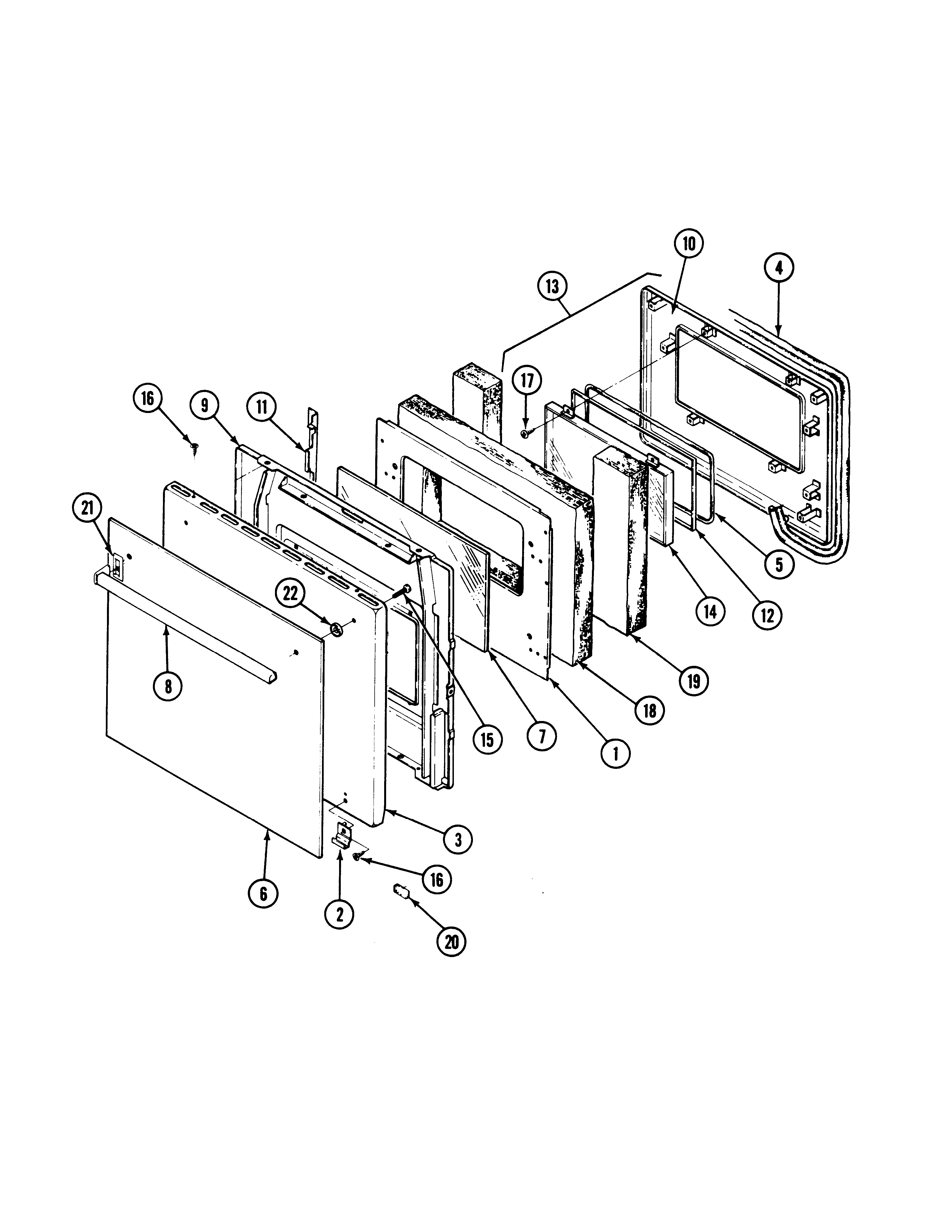 Maytag CWE5500ACE door-upper (cwe5500ace) diagram