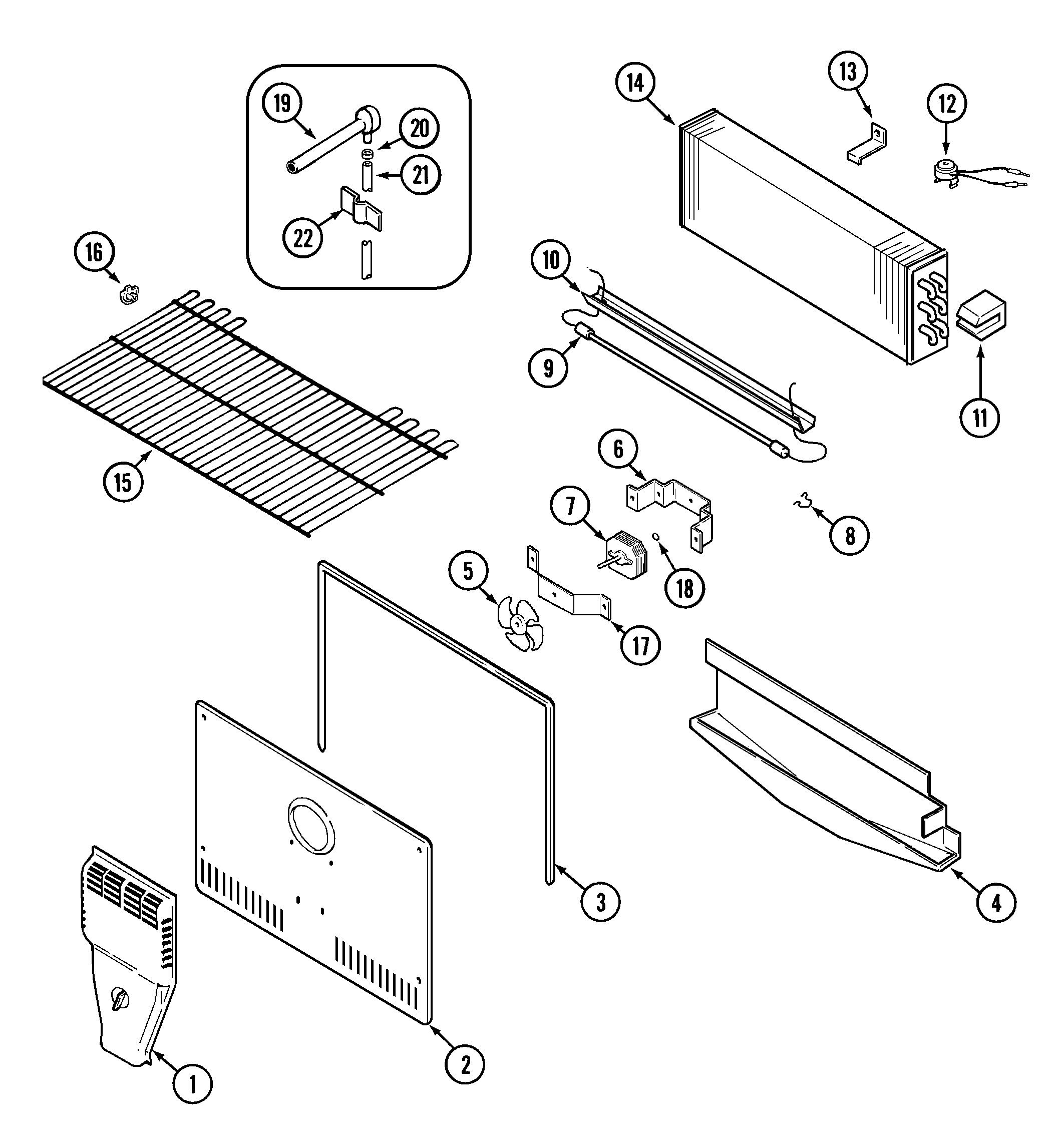 Crosley CT21A6FA freezer compartment diagram