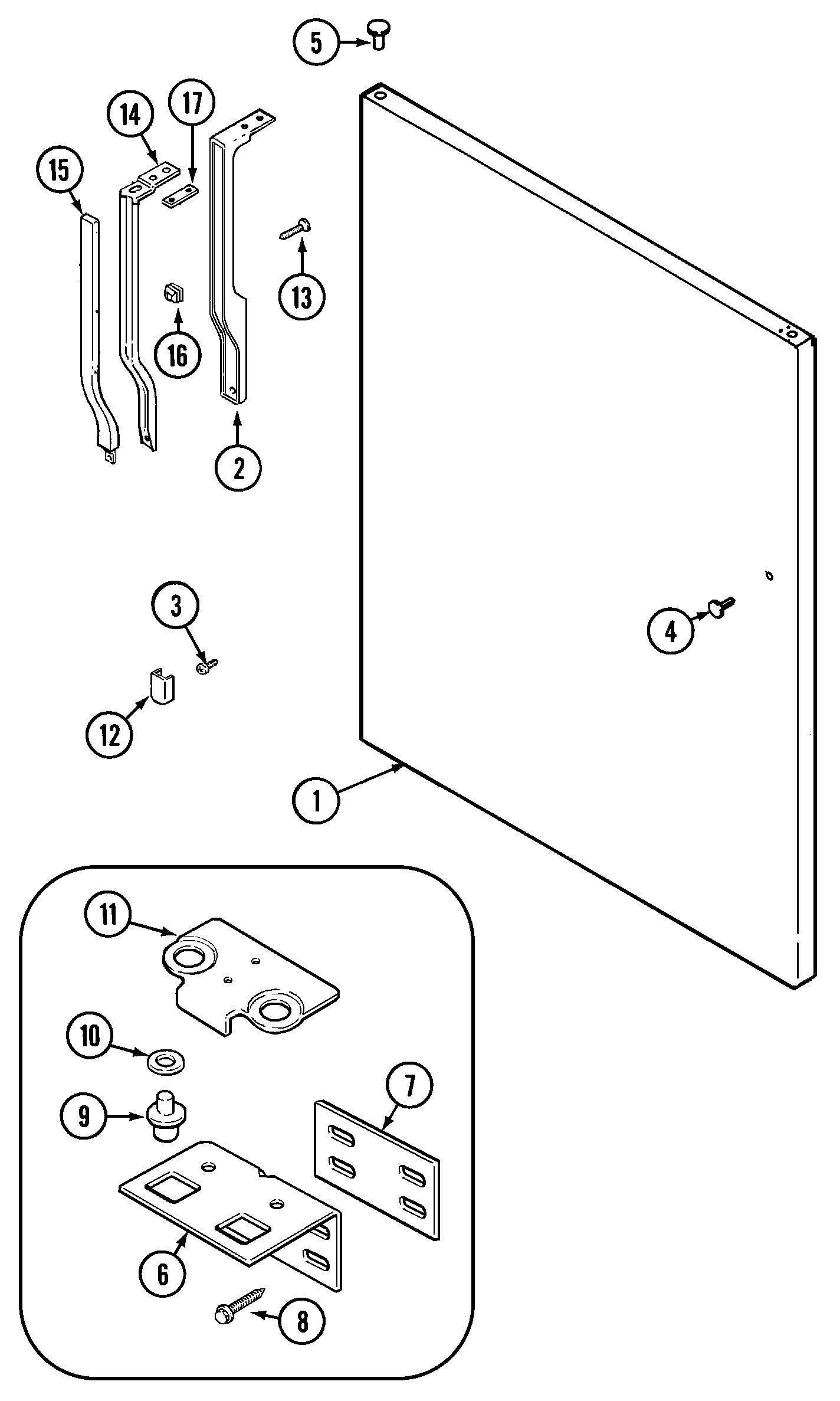 Crosley CT21A6FA fresh food outer door diagram
