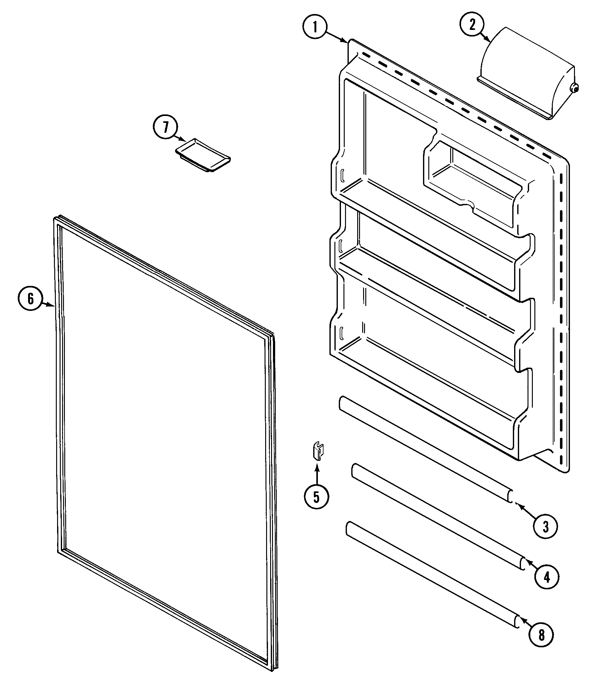 Crosley CT21A6FA fresh food inner door diagram