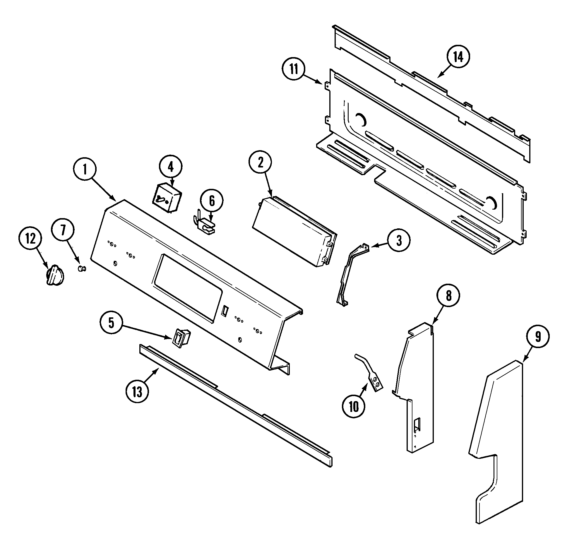 Maytag MER5550BAW control panel diagram