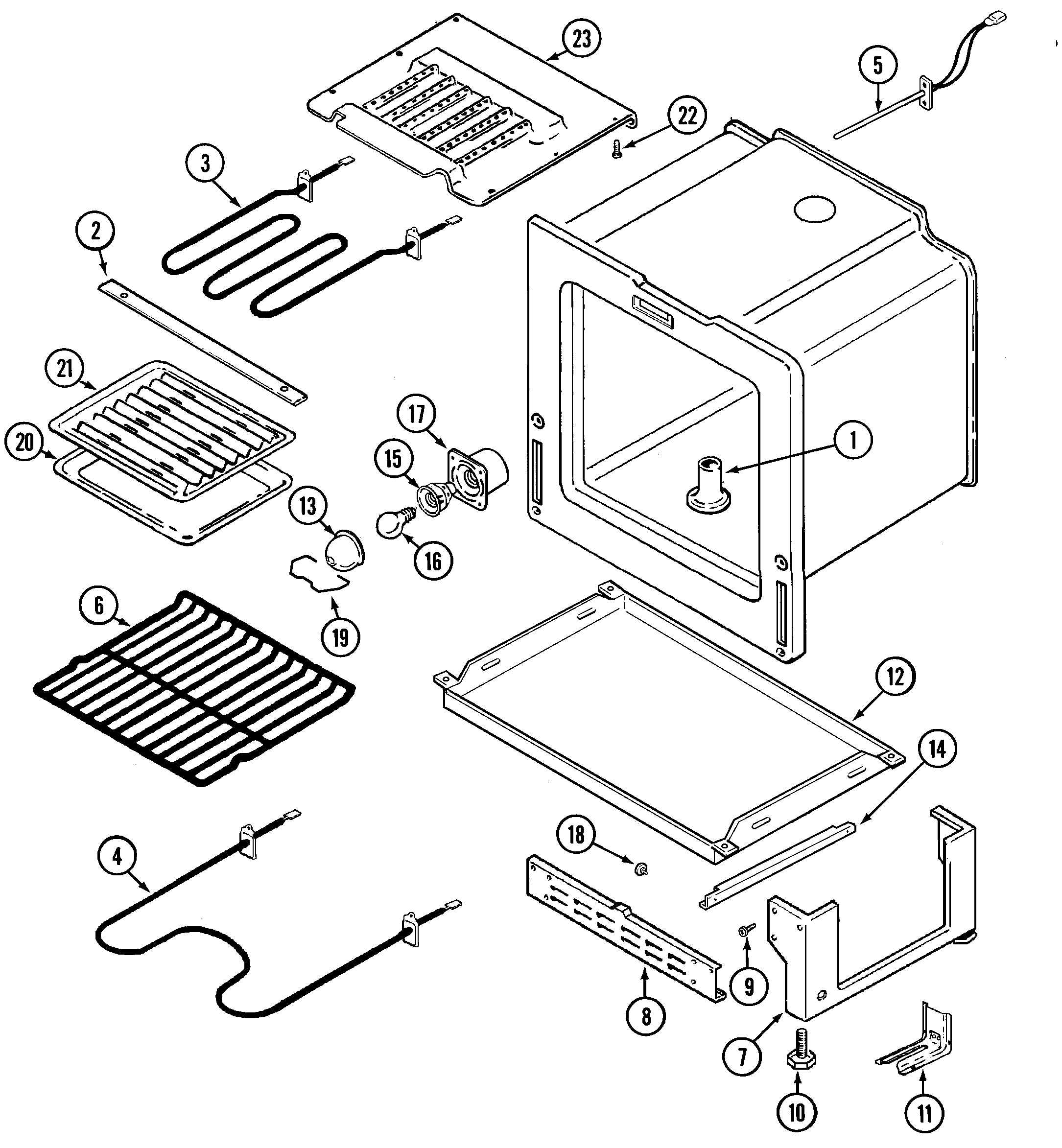 Maytag MER5550BAW oven/base diagram