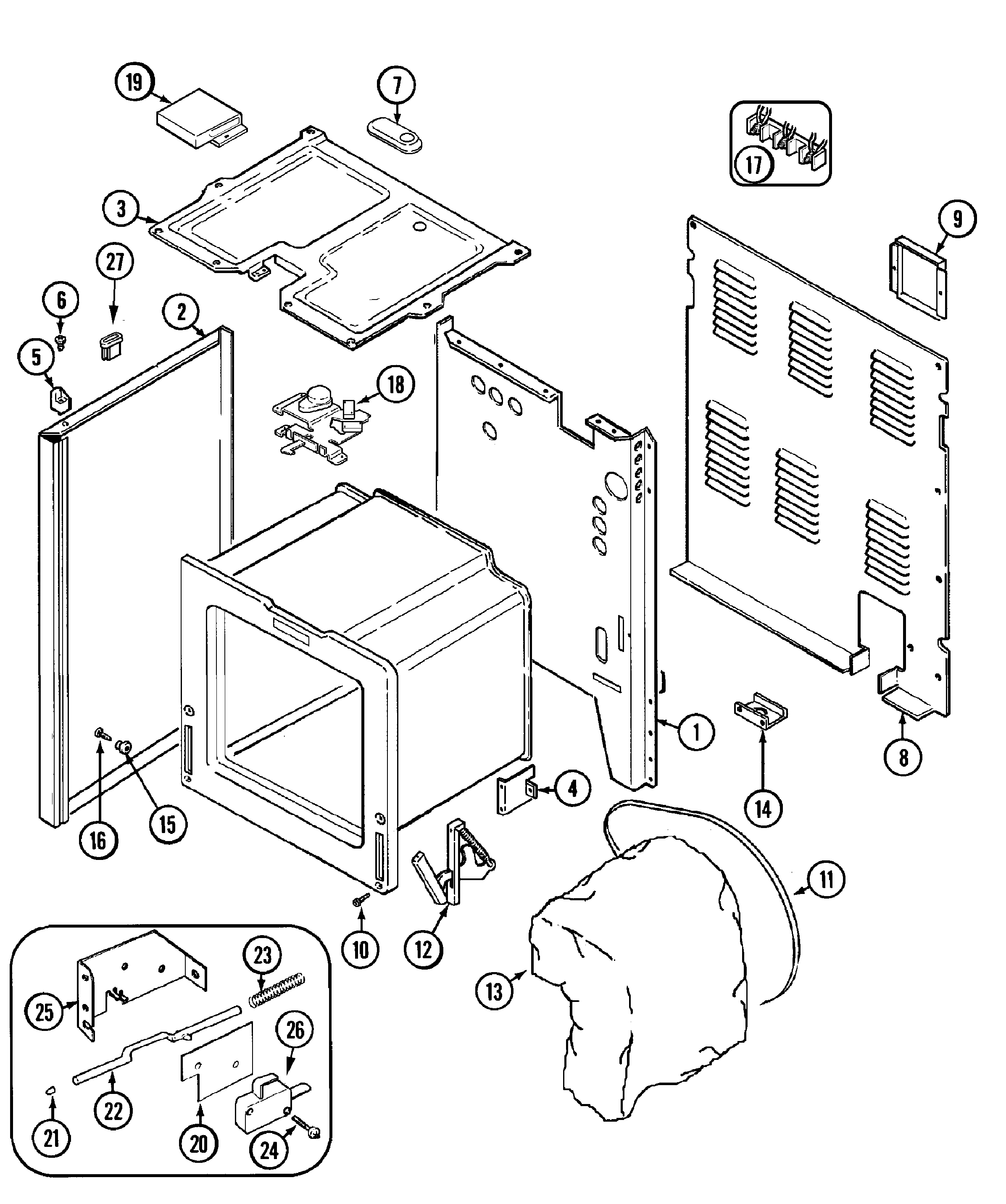 Maytag MER5550BAW body diagram
