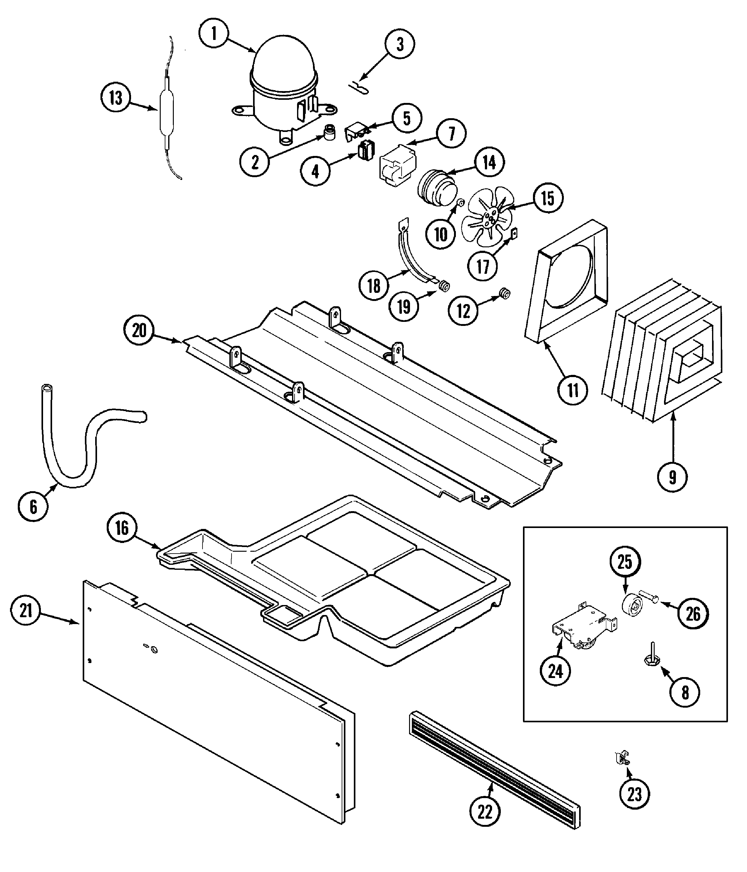 Crosley CT17F4W compressor diagram