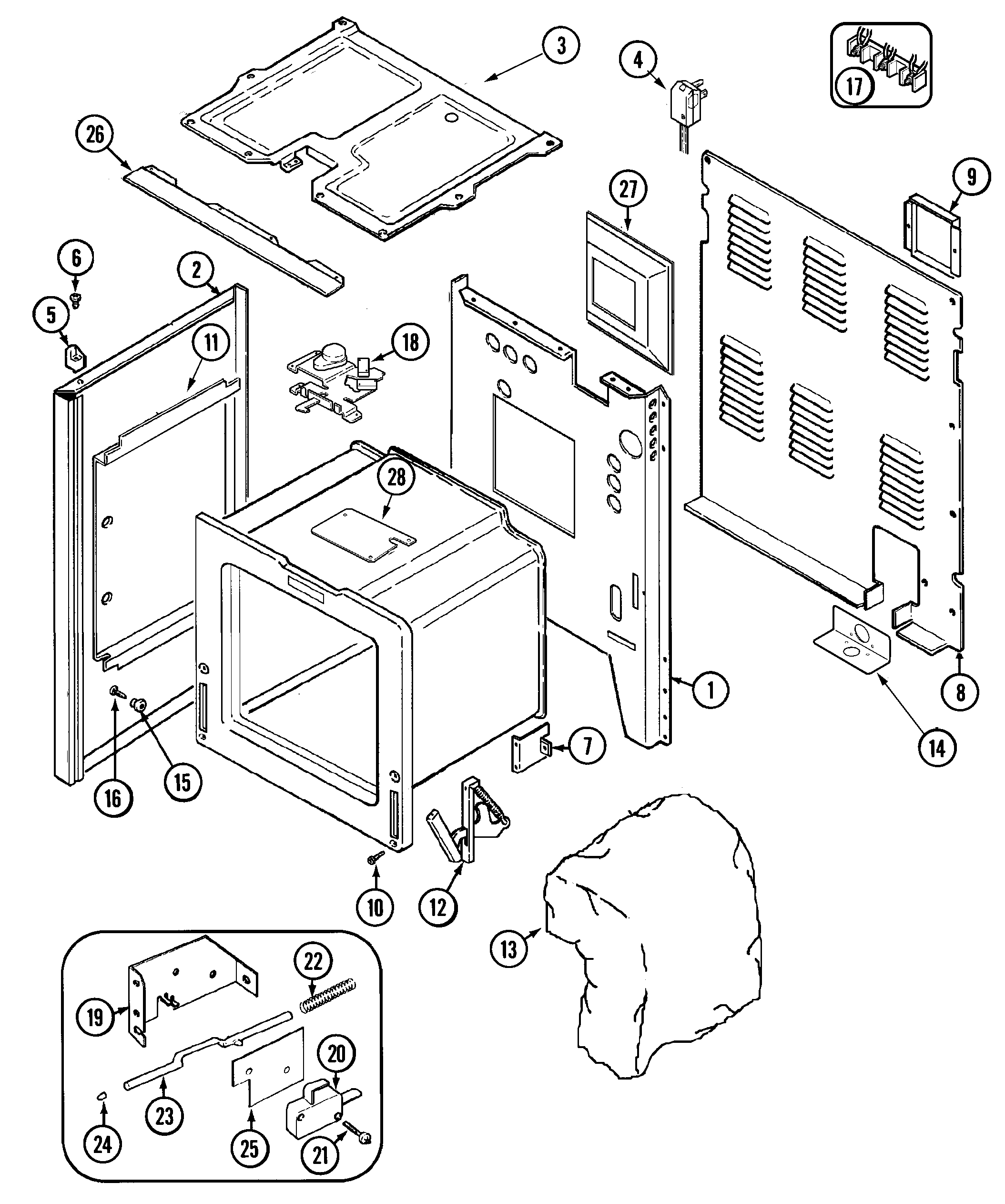 Jenn-Air JER8849BCW body diagram