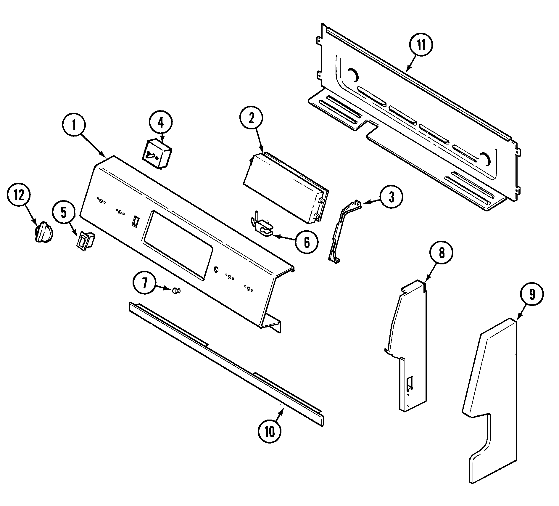 Amana DCF4215AC control panel diagram
