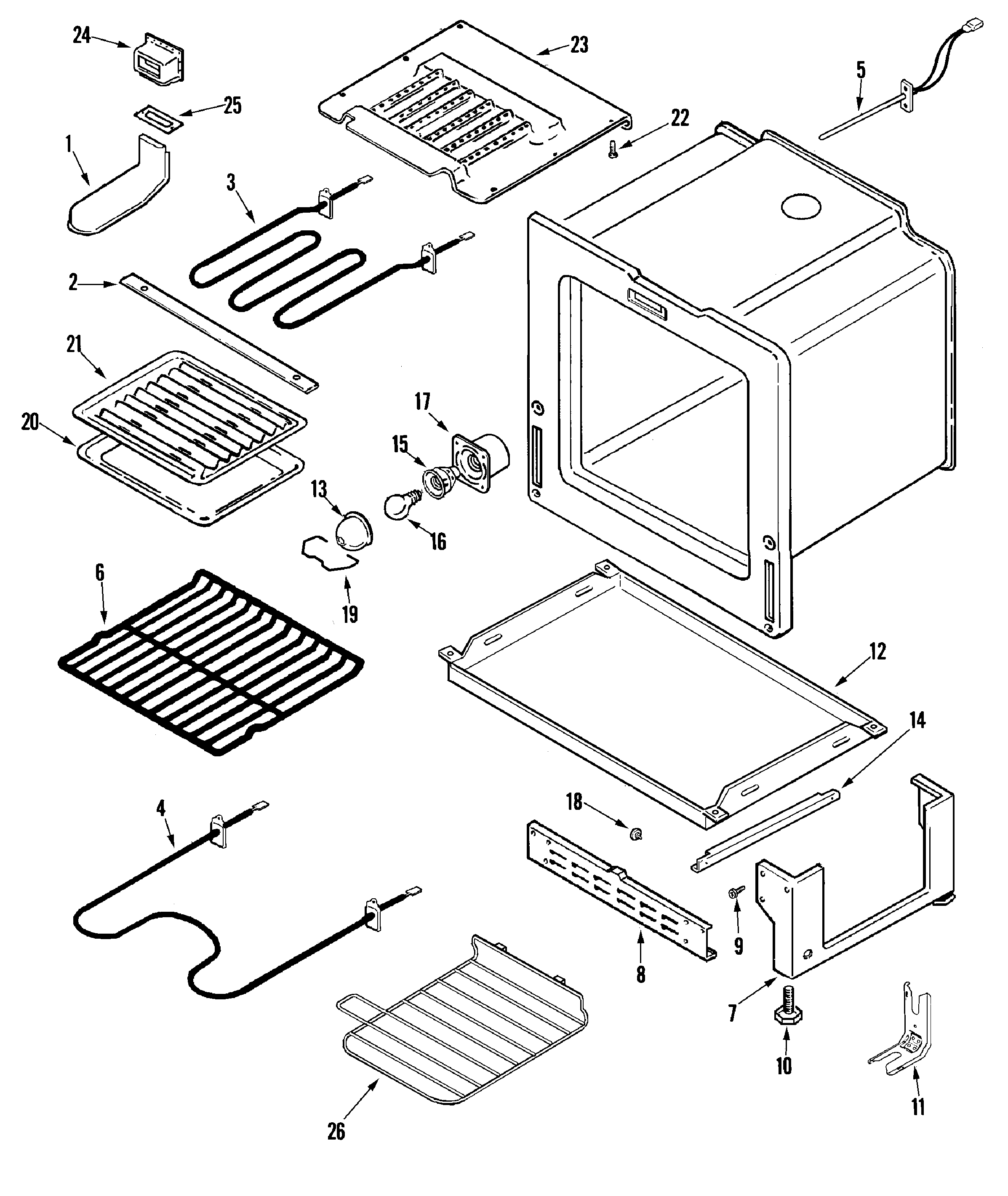 Maytag MER5730BGW oven/base diagram