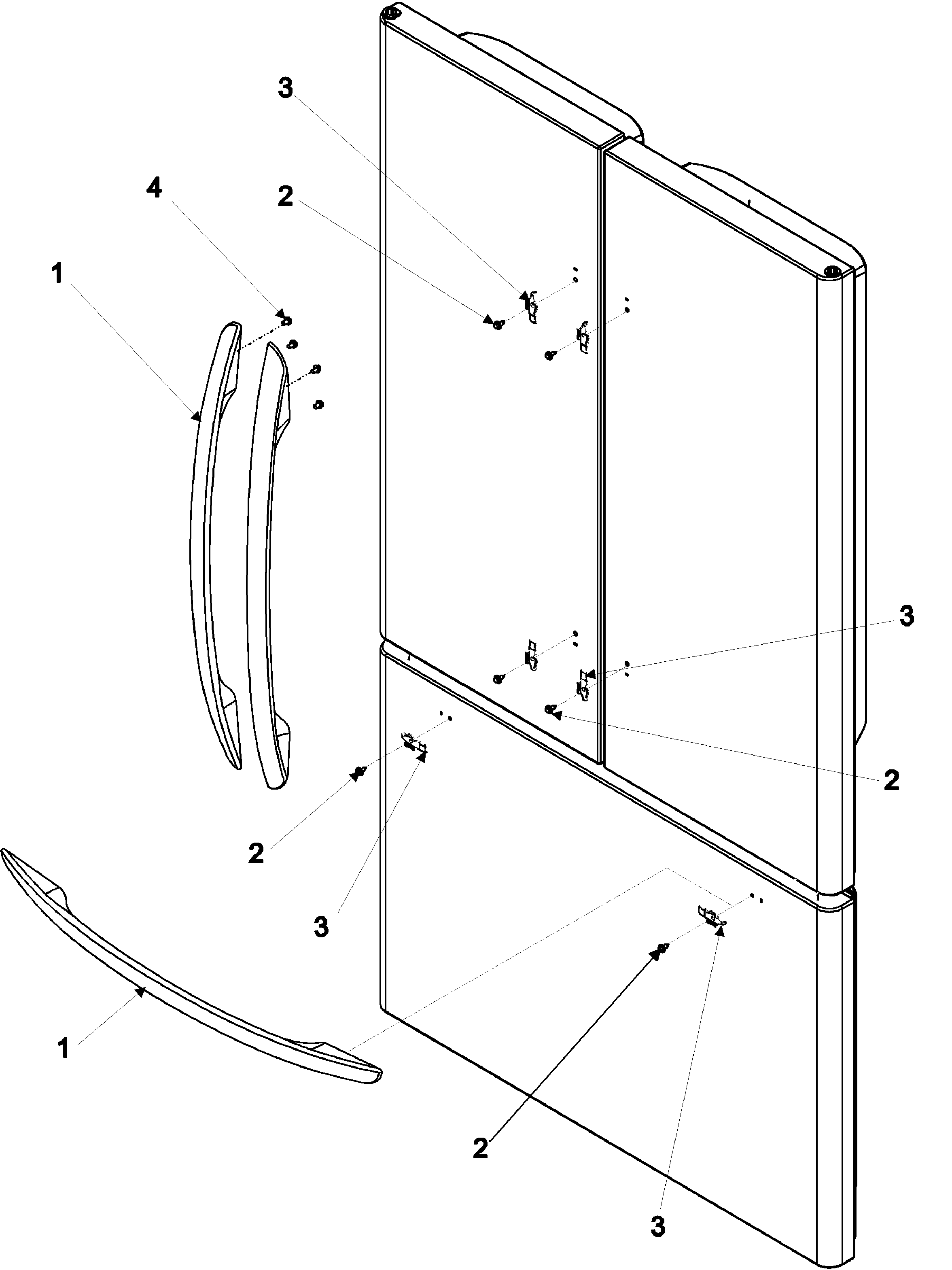 Kenmore Elite 59673503200 handles & trim diagram