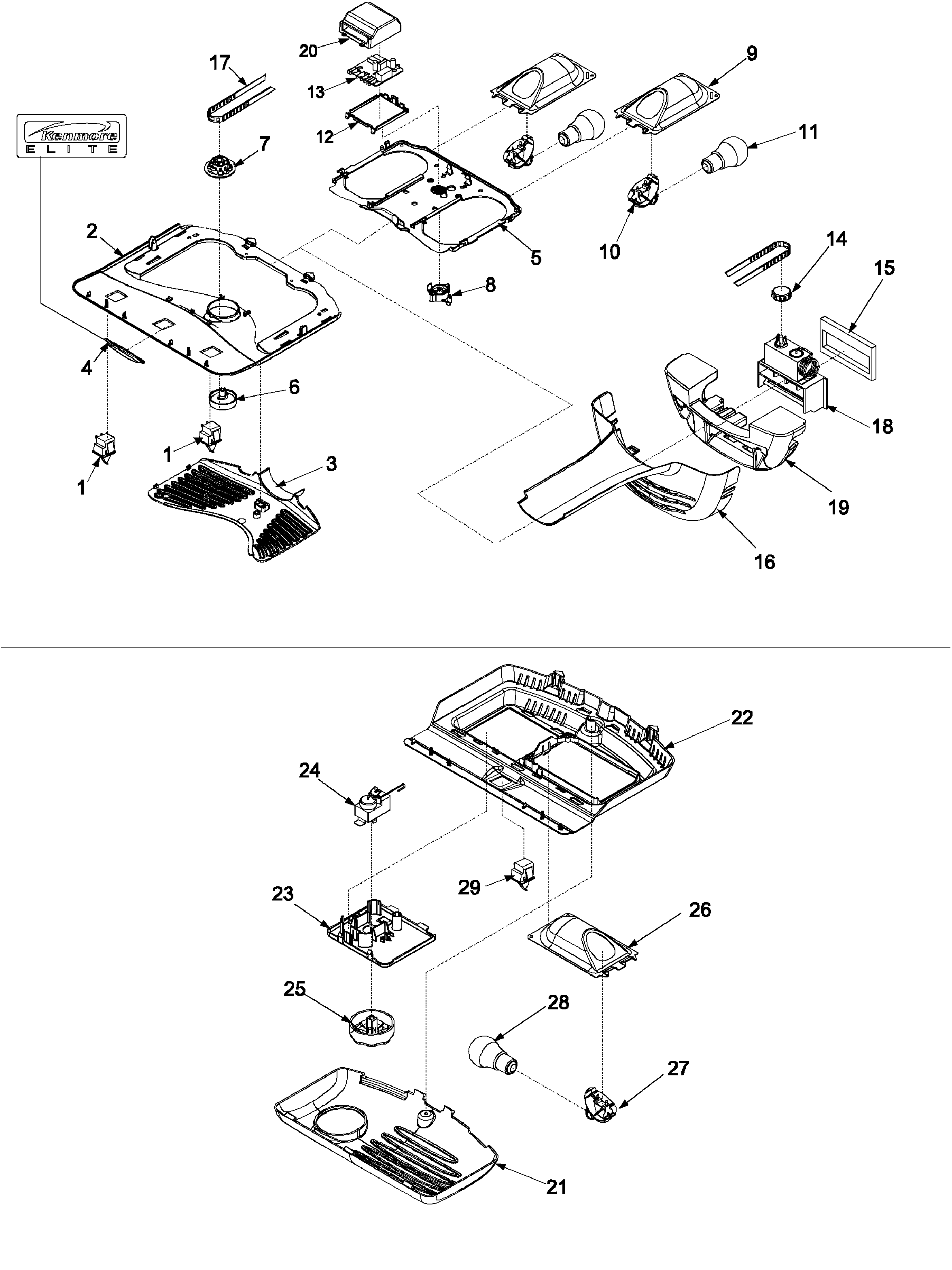 Kenmore Elite 59673503200 controls diagram