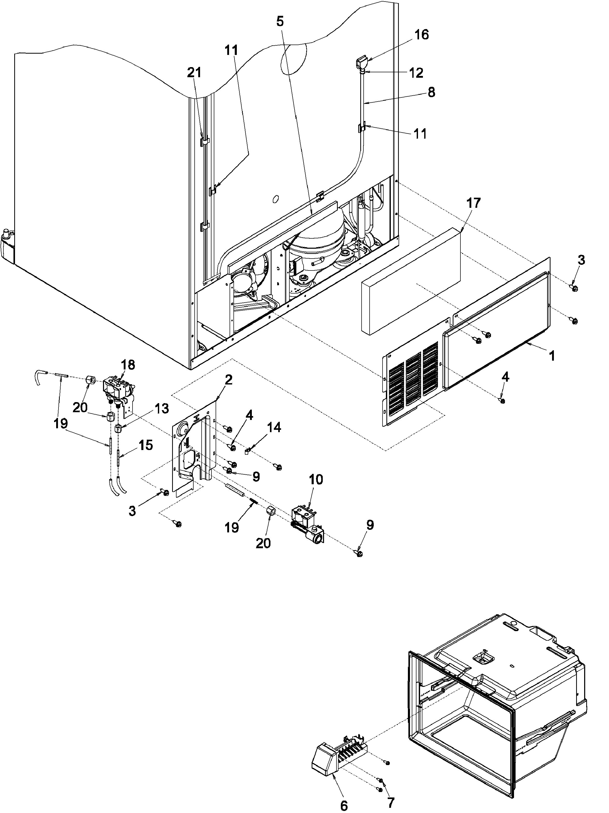 Kenmore Elite 59673503200 cabinet back diagram