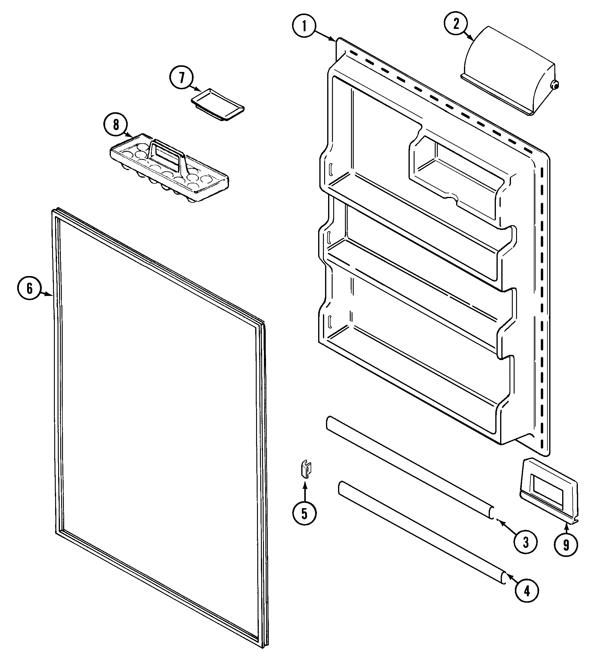 Crosley CT19A4A fresh food inner door diagram