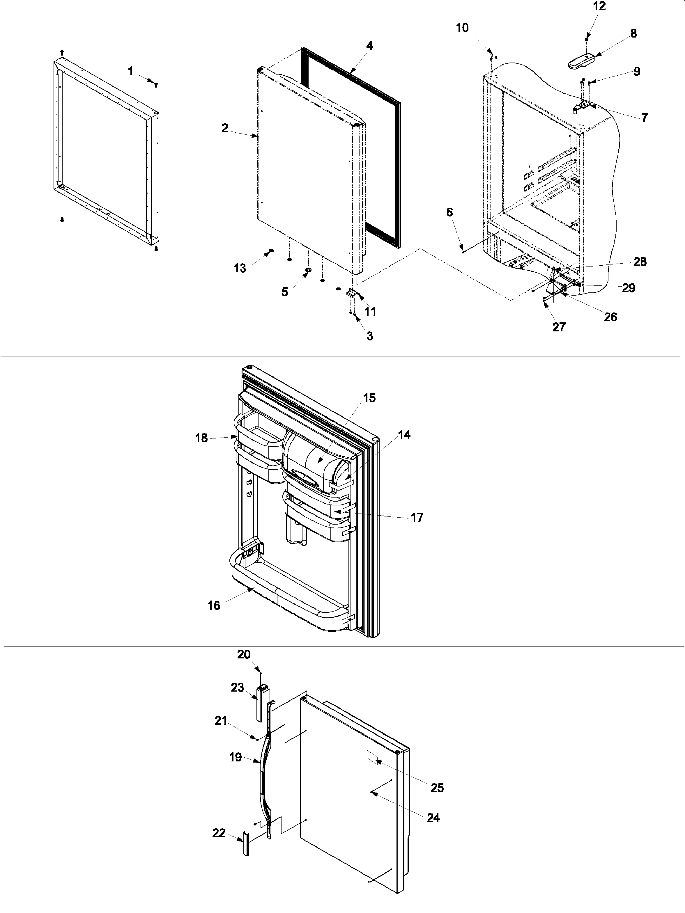 Amana DRB1901CW-PDRB1901CW0 refrigerator door diagram