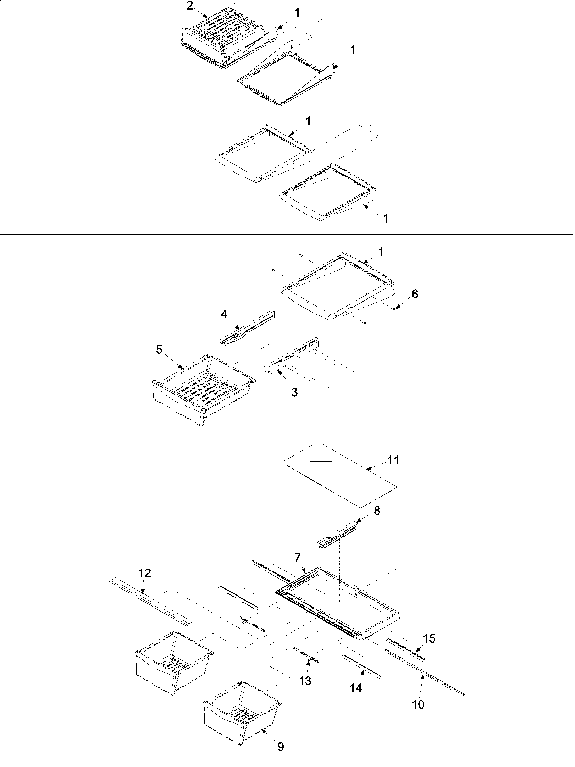 Amana ARB1905CS0 refrigerator shelving diagram