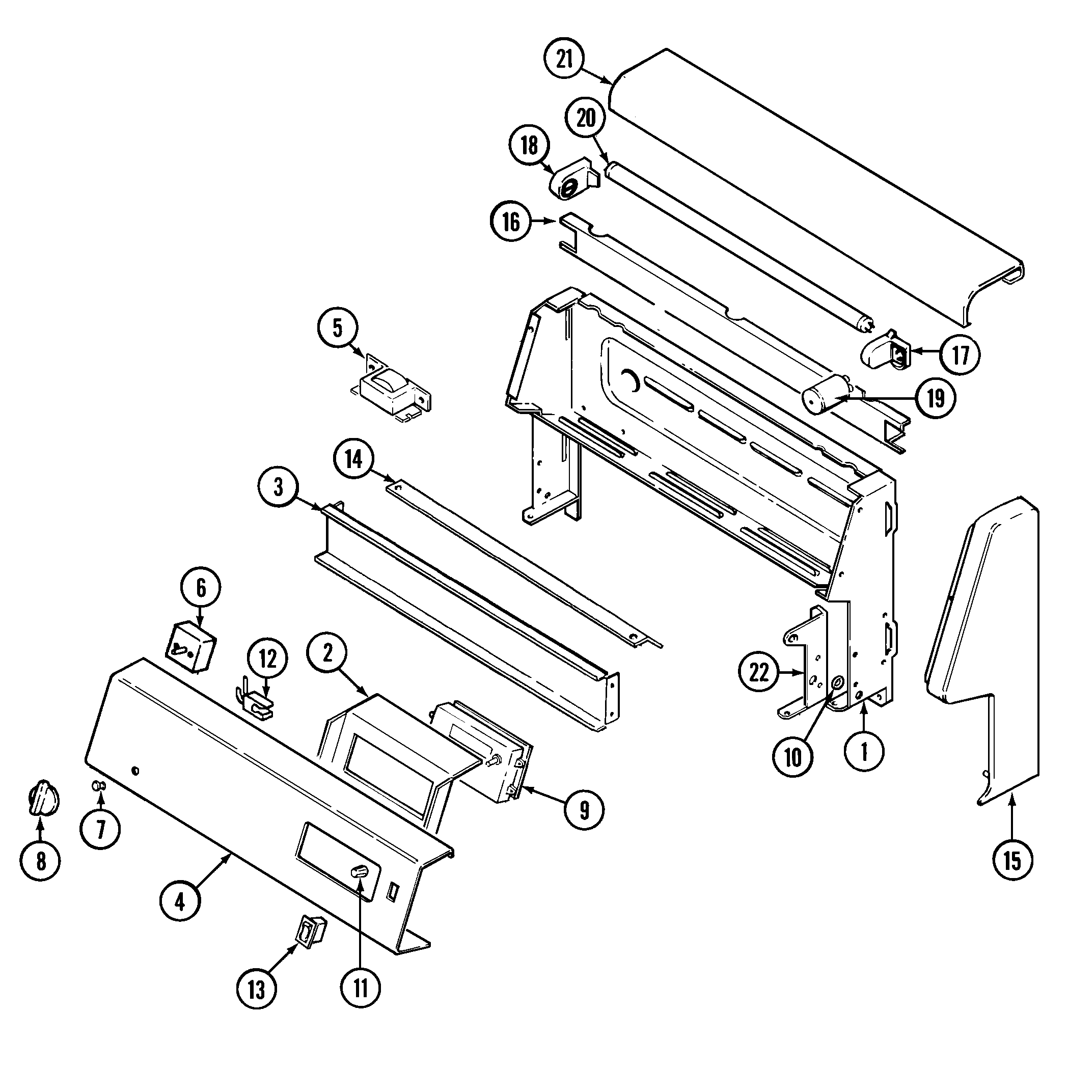 Magic Chef 3888VVV control panel diagram