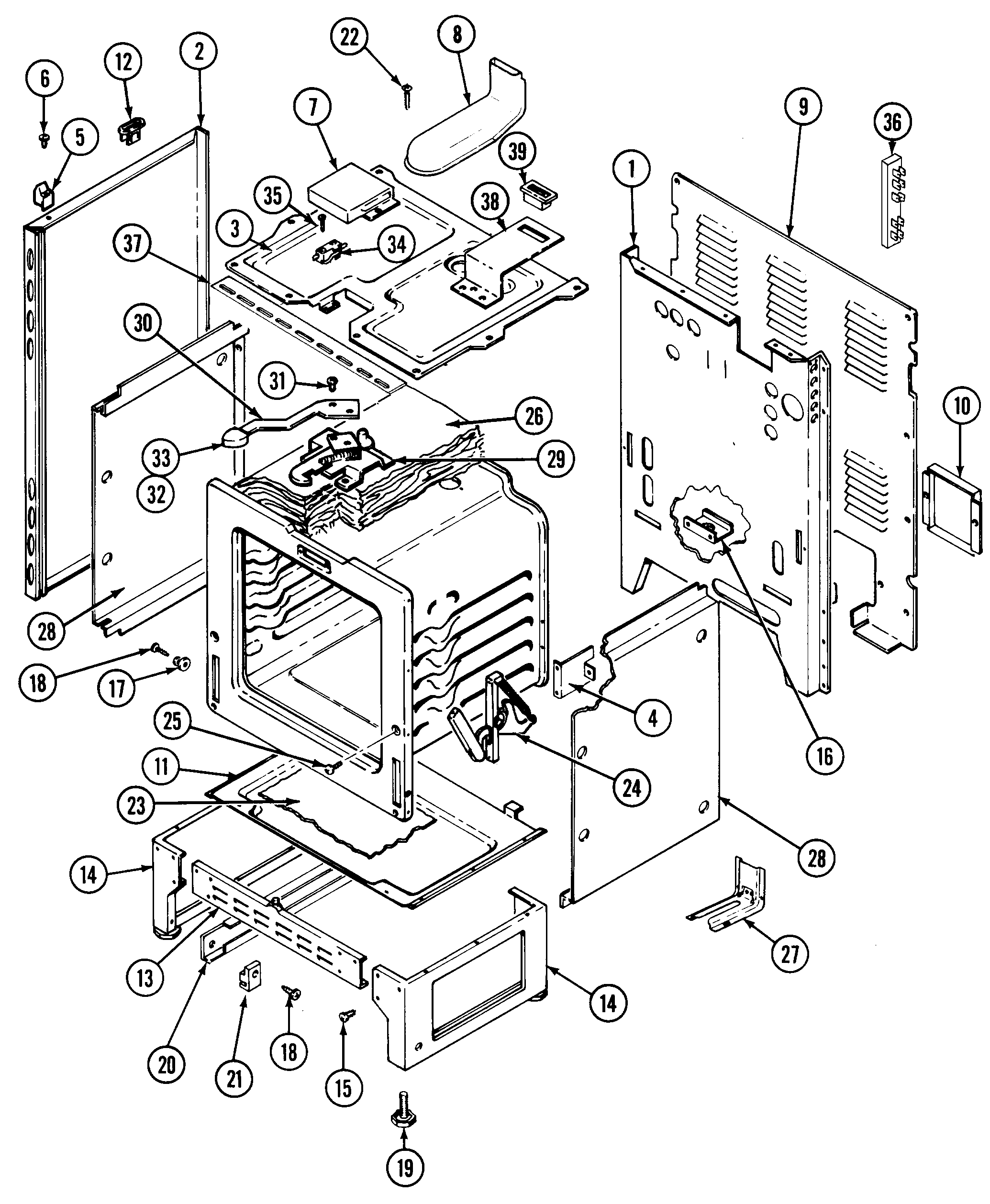 Magic Chef 3888VRV-Z body diagram