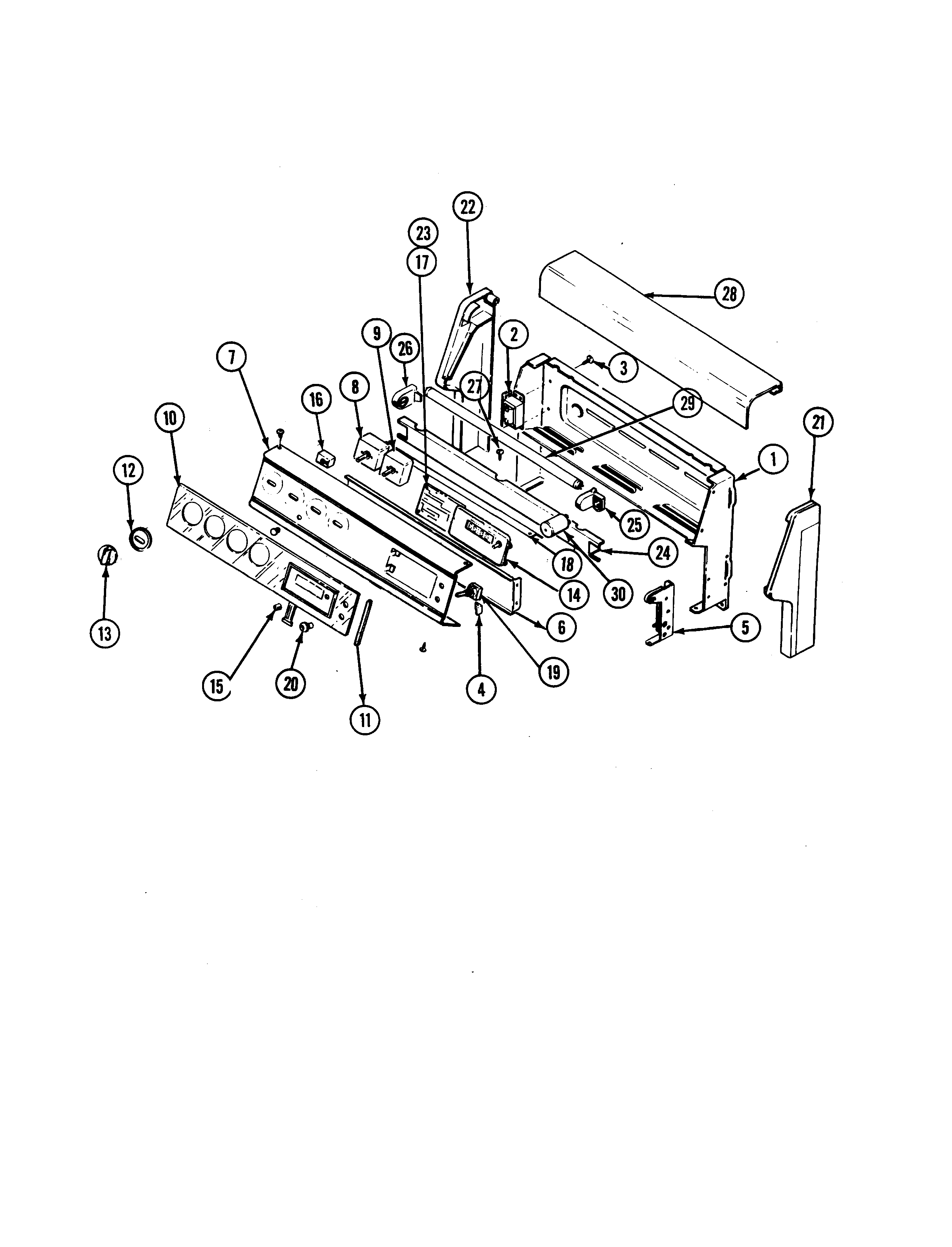 Magic Chef 3888XRB control panel diagram