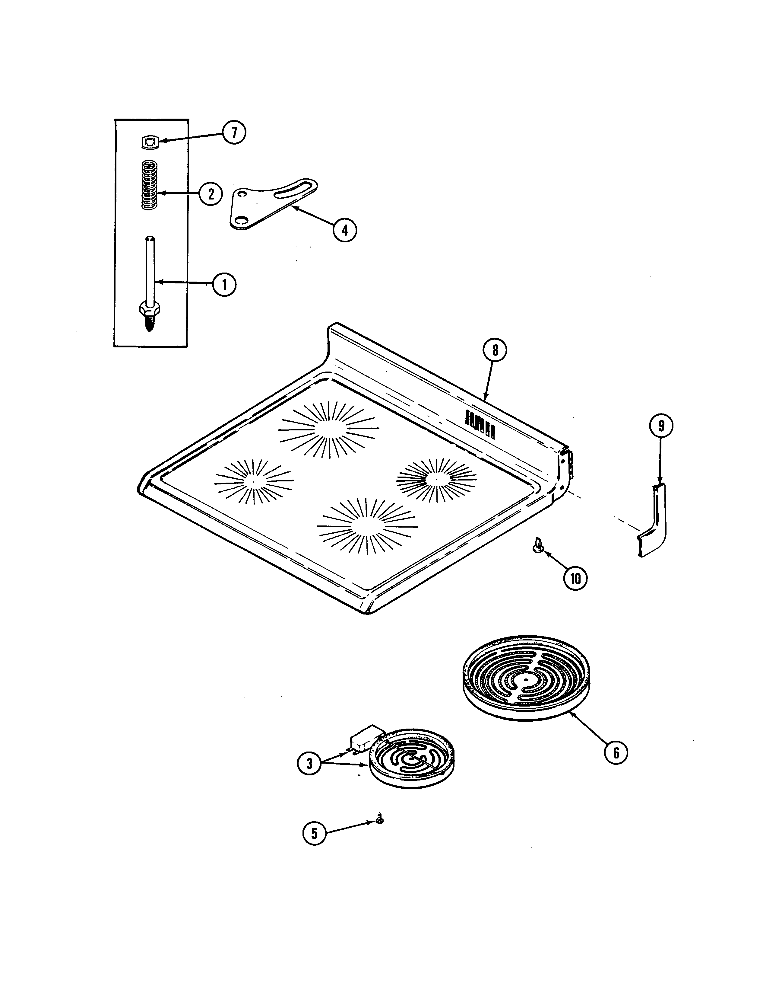 Magic Chef 3888XRB top assembly diagram