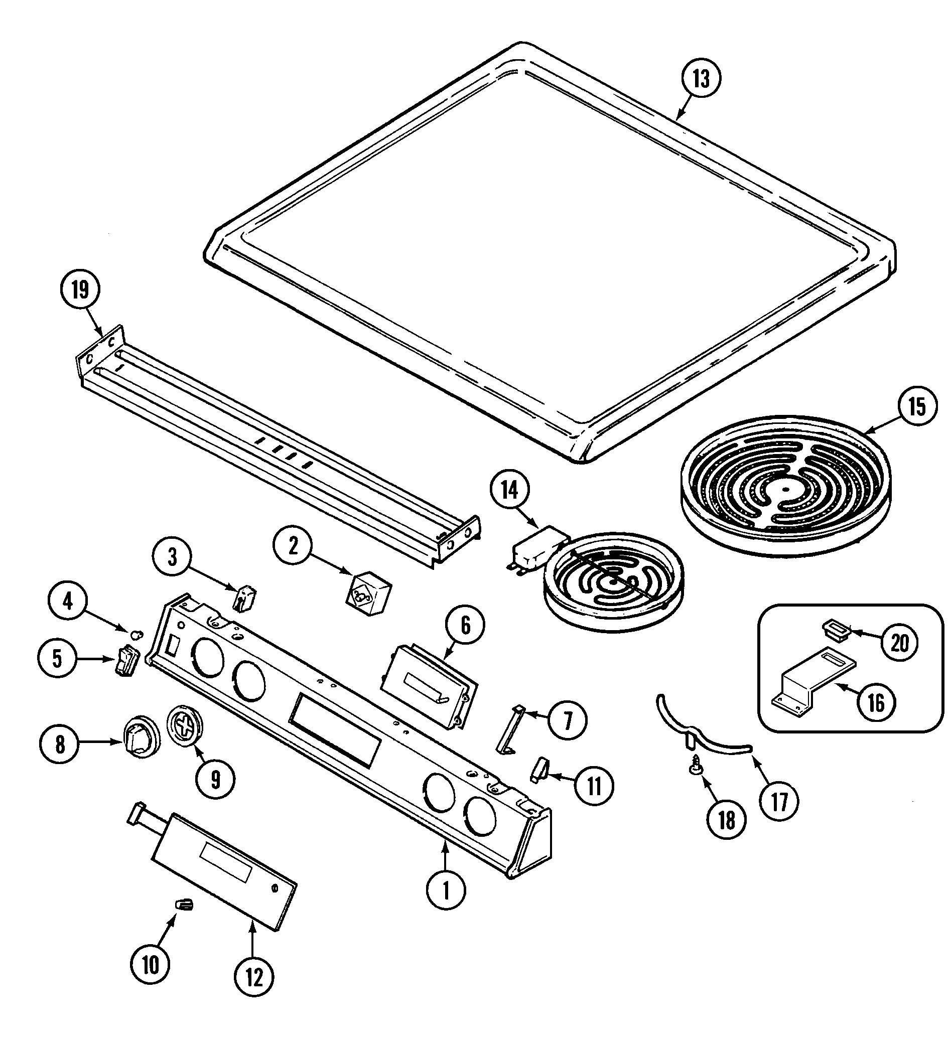 Magic Chef 5898VRV top assembly diagram