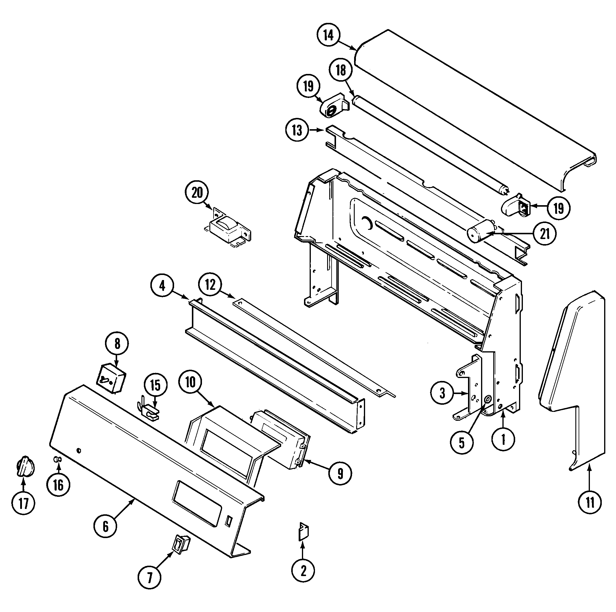 Jenn-Air FCE10510W control panel diagram