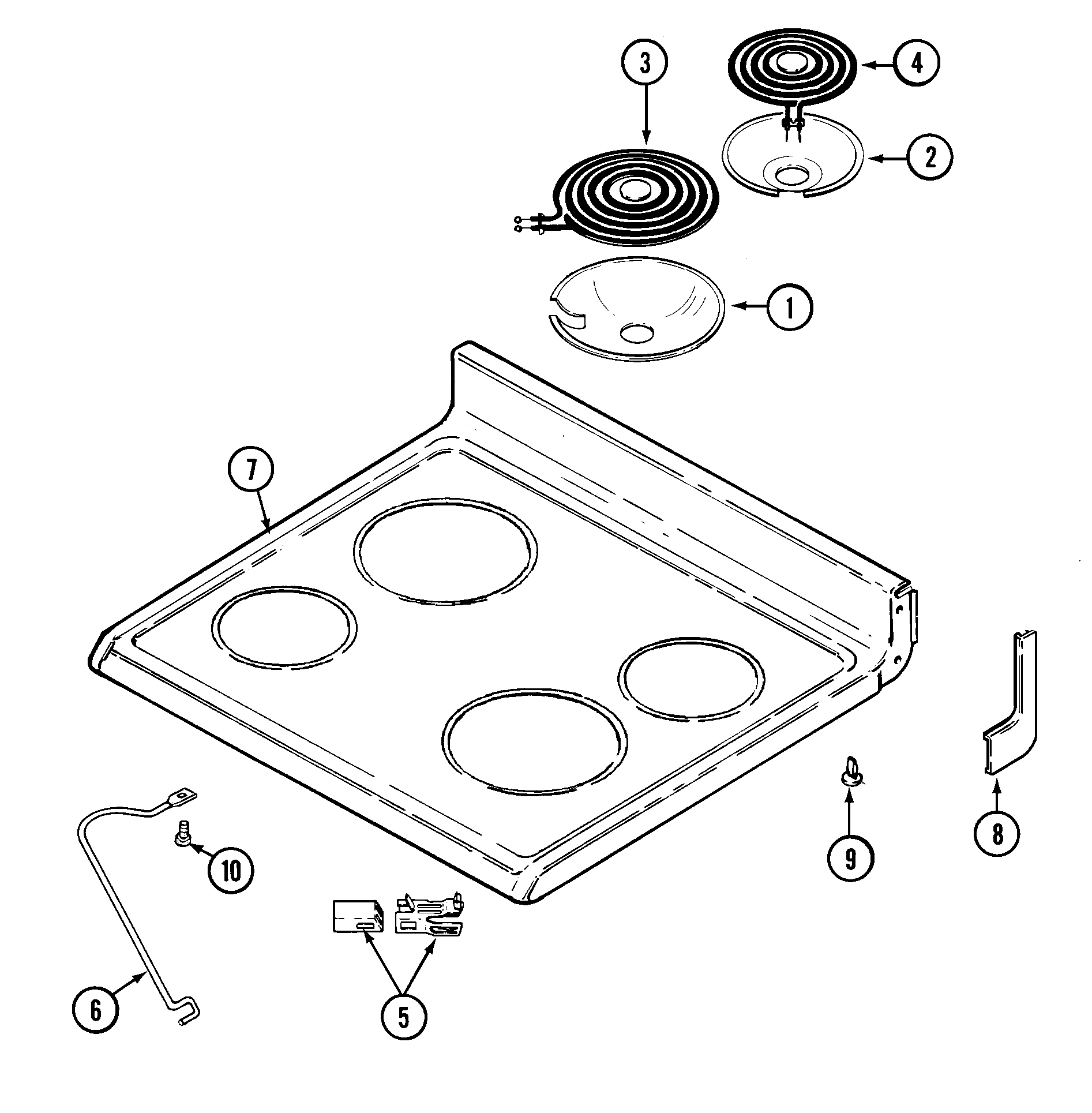 Jenn-Air FCE10510W top assembly diagram