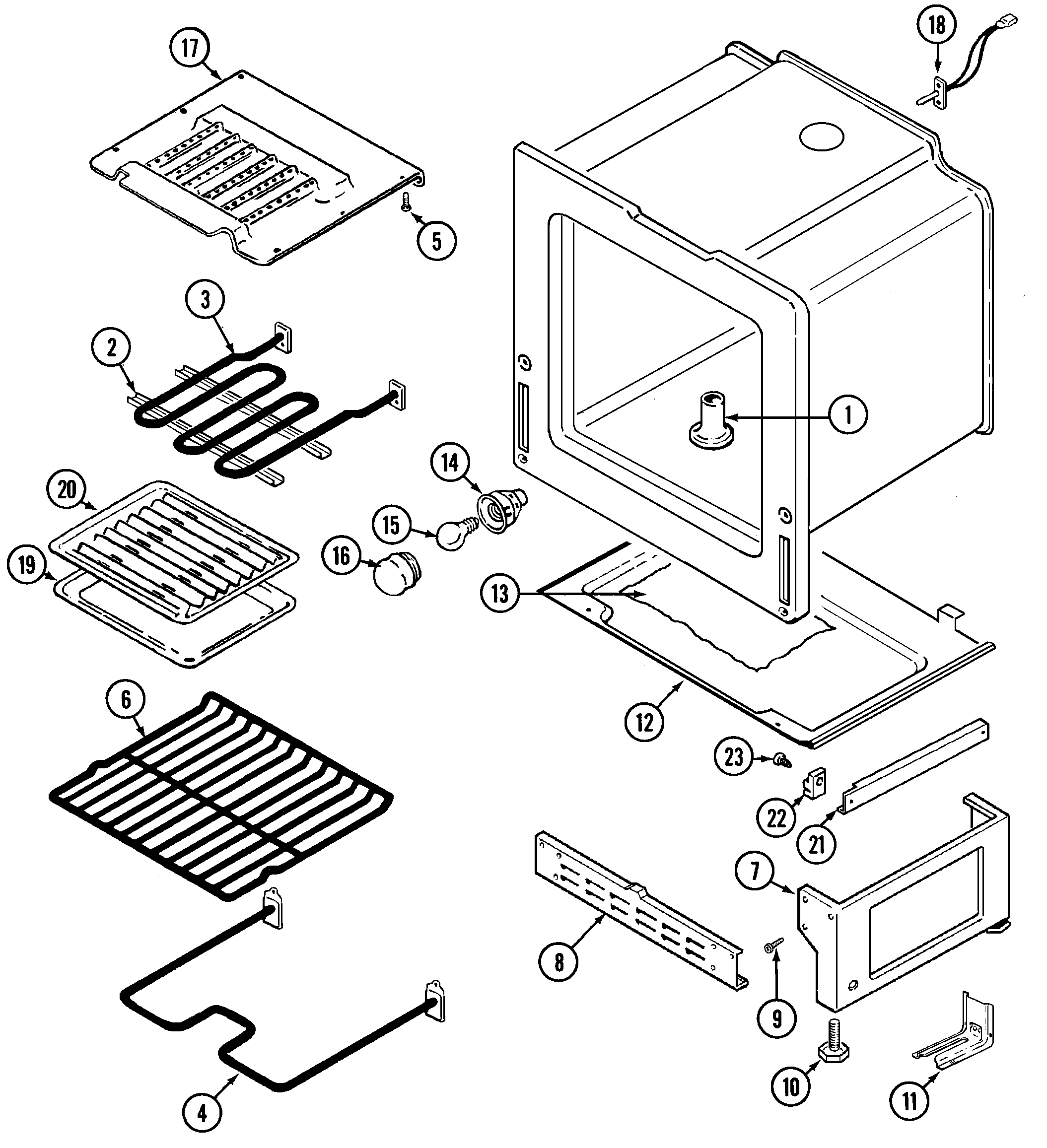 Jenn-Air FCE10510W oven/base diagram