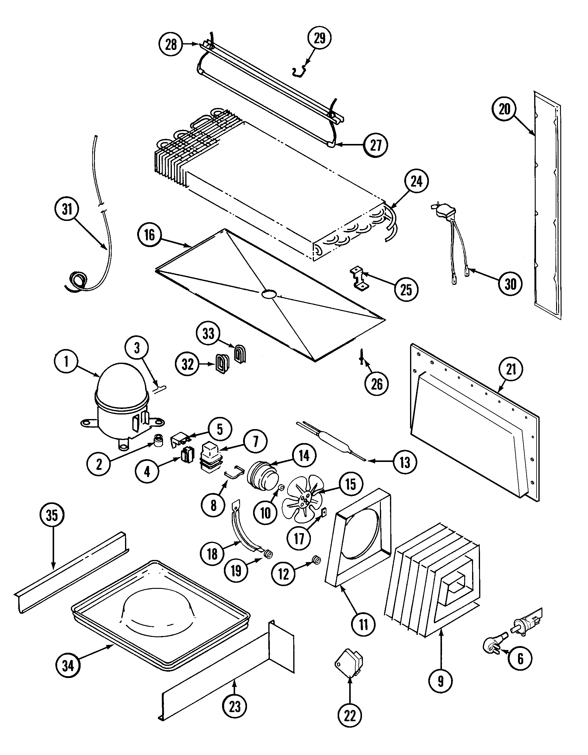 Maytag GT19B7N3EA unit compartment & system diagram