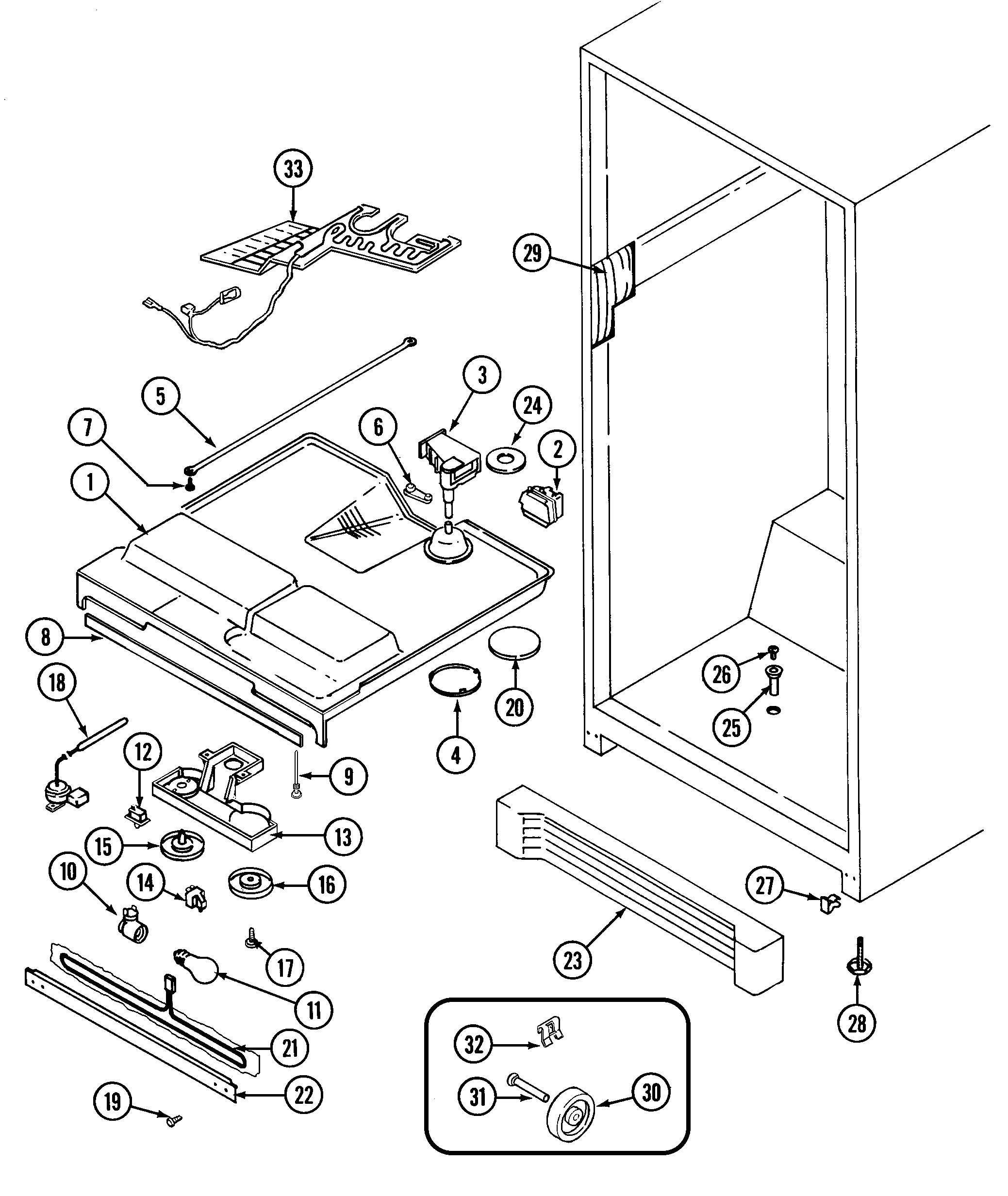 Maytag GT19B7N3EA fresh food compartment diagram