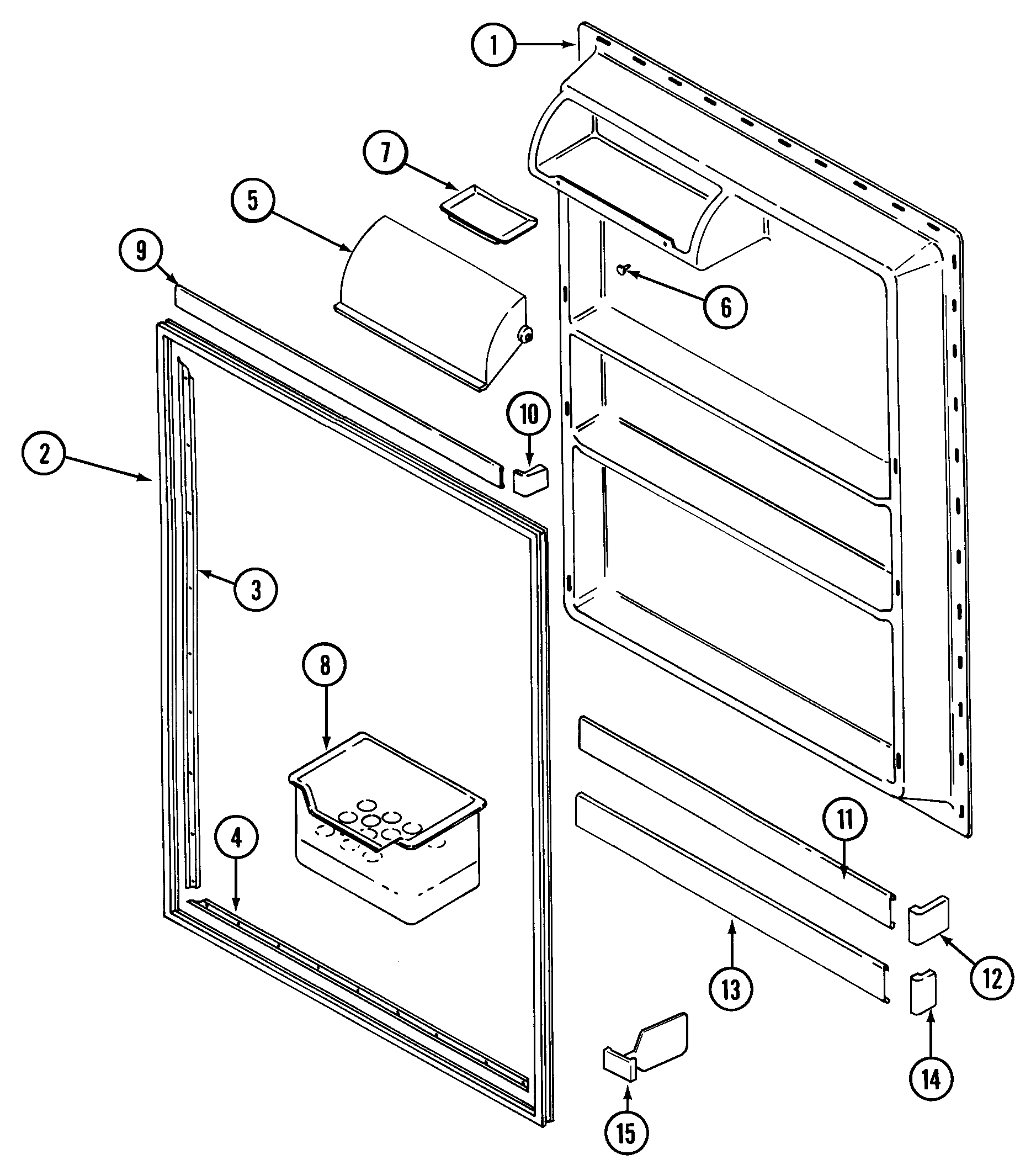 Maytag GT19B7N3EA fresh food inner door diagram