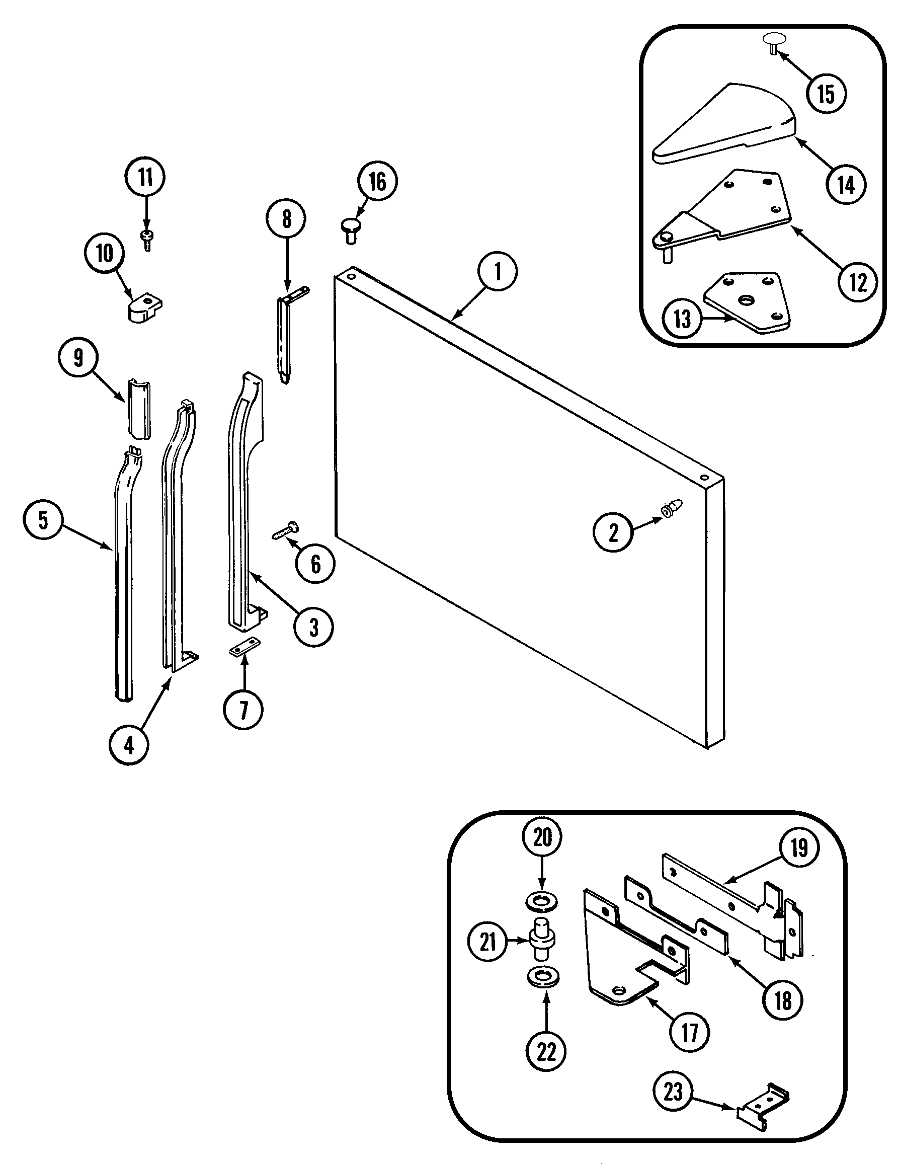 Maytag GT19B7N3EA freezer outer door diagram