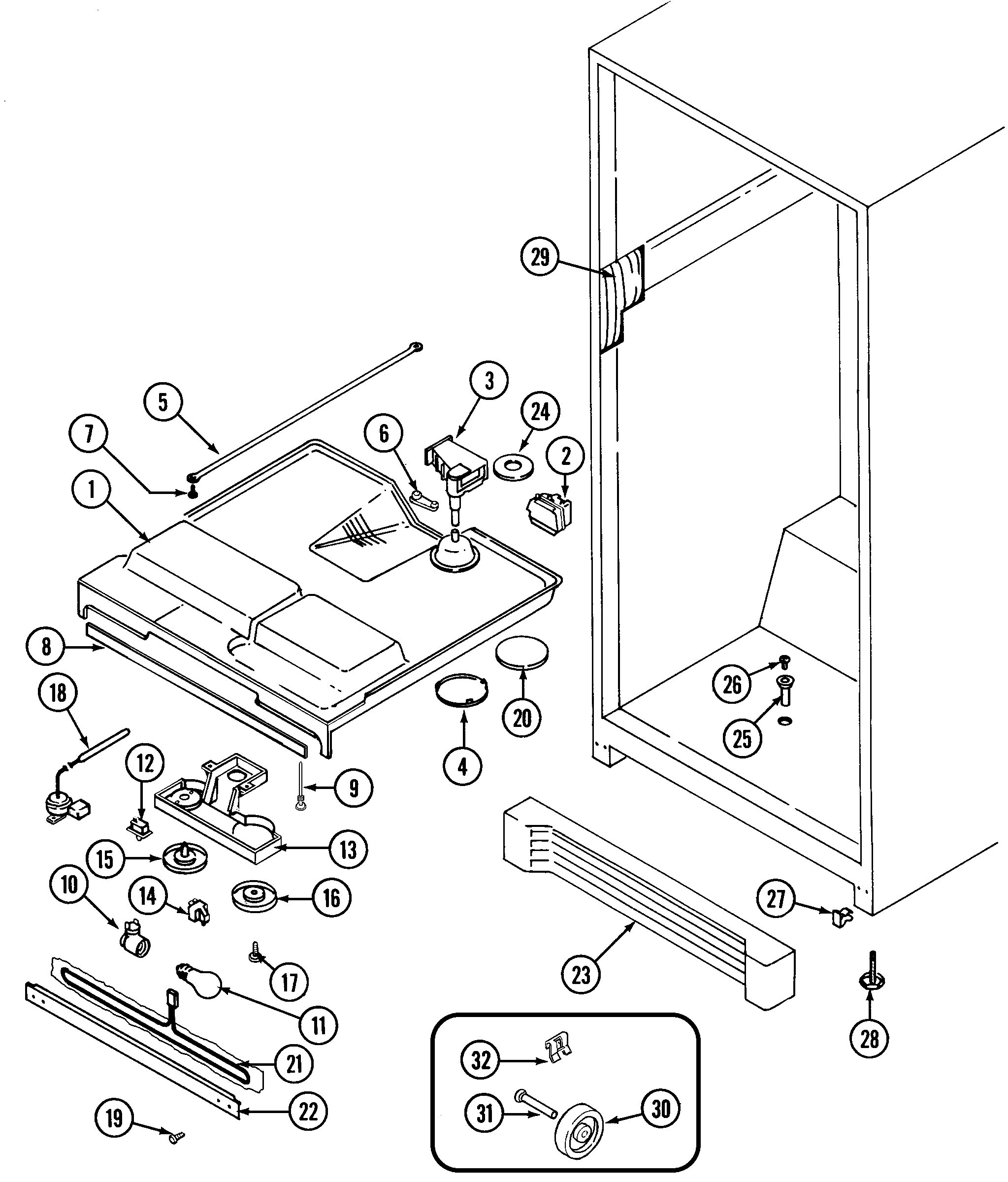 Maytag GT23B7N3EA fresh food compartment diagram
