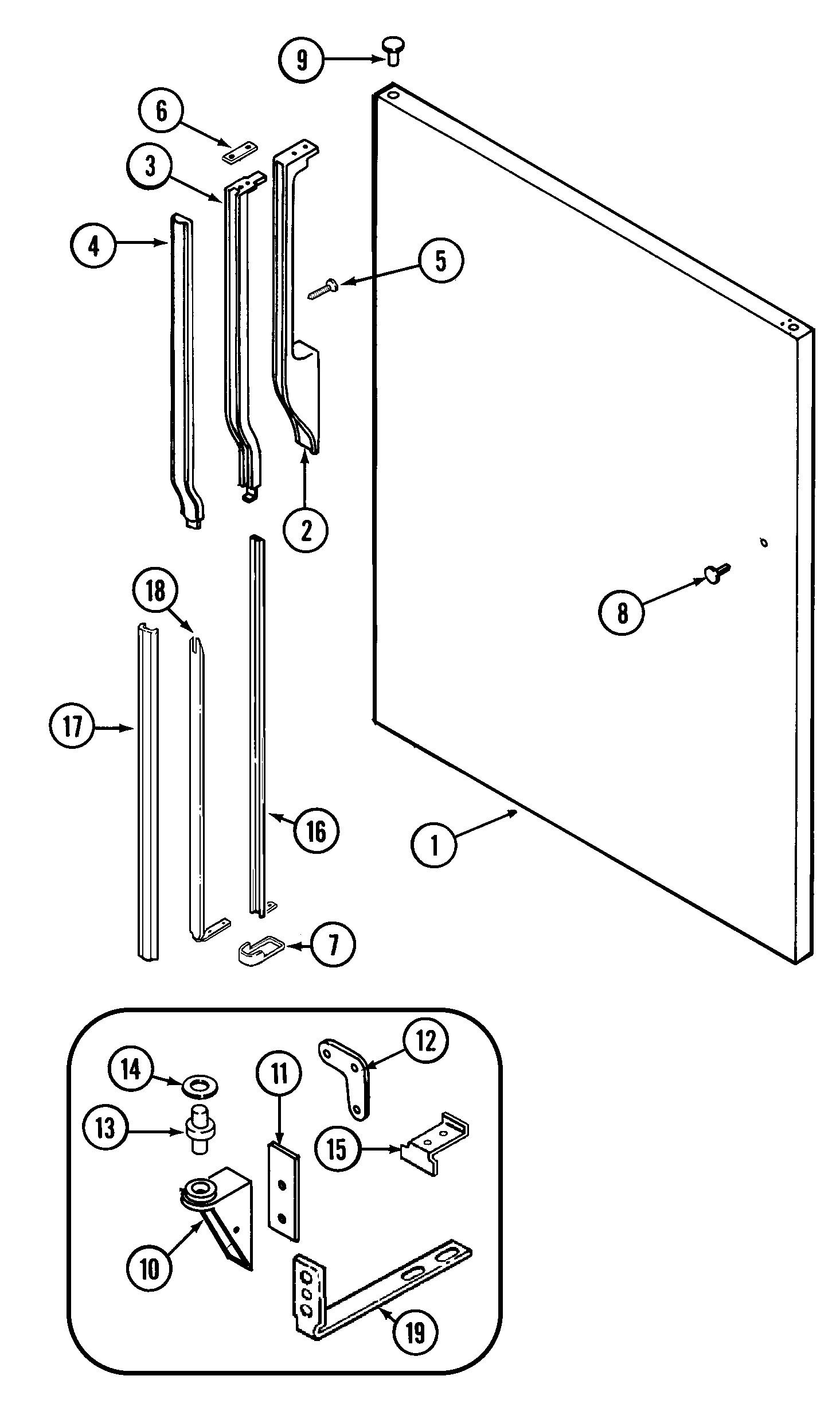 Maytag GT23B7N3EA fresh food outer door diagram