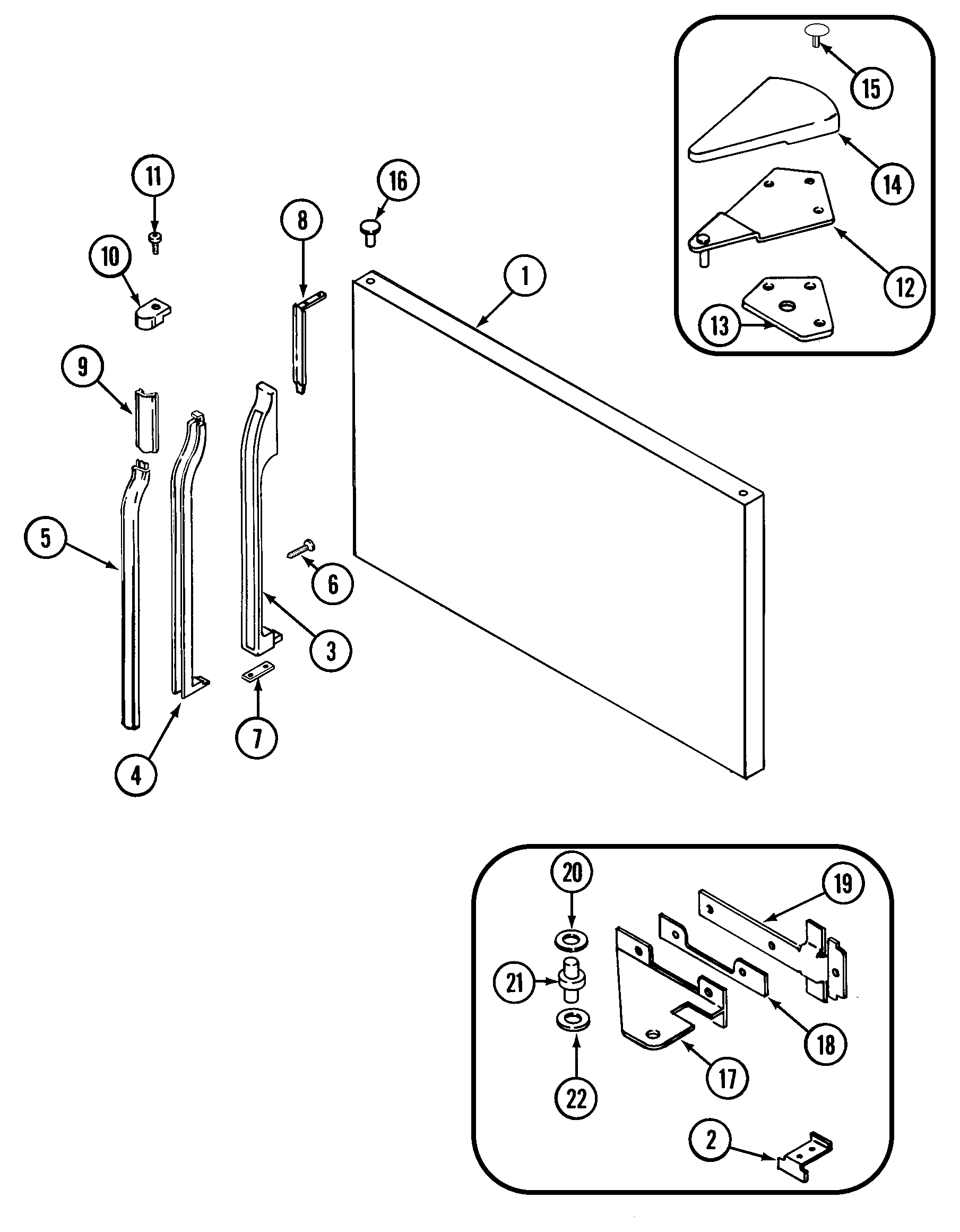 Maytag GT23B7N3EA freezer outer door diagram