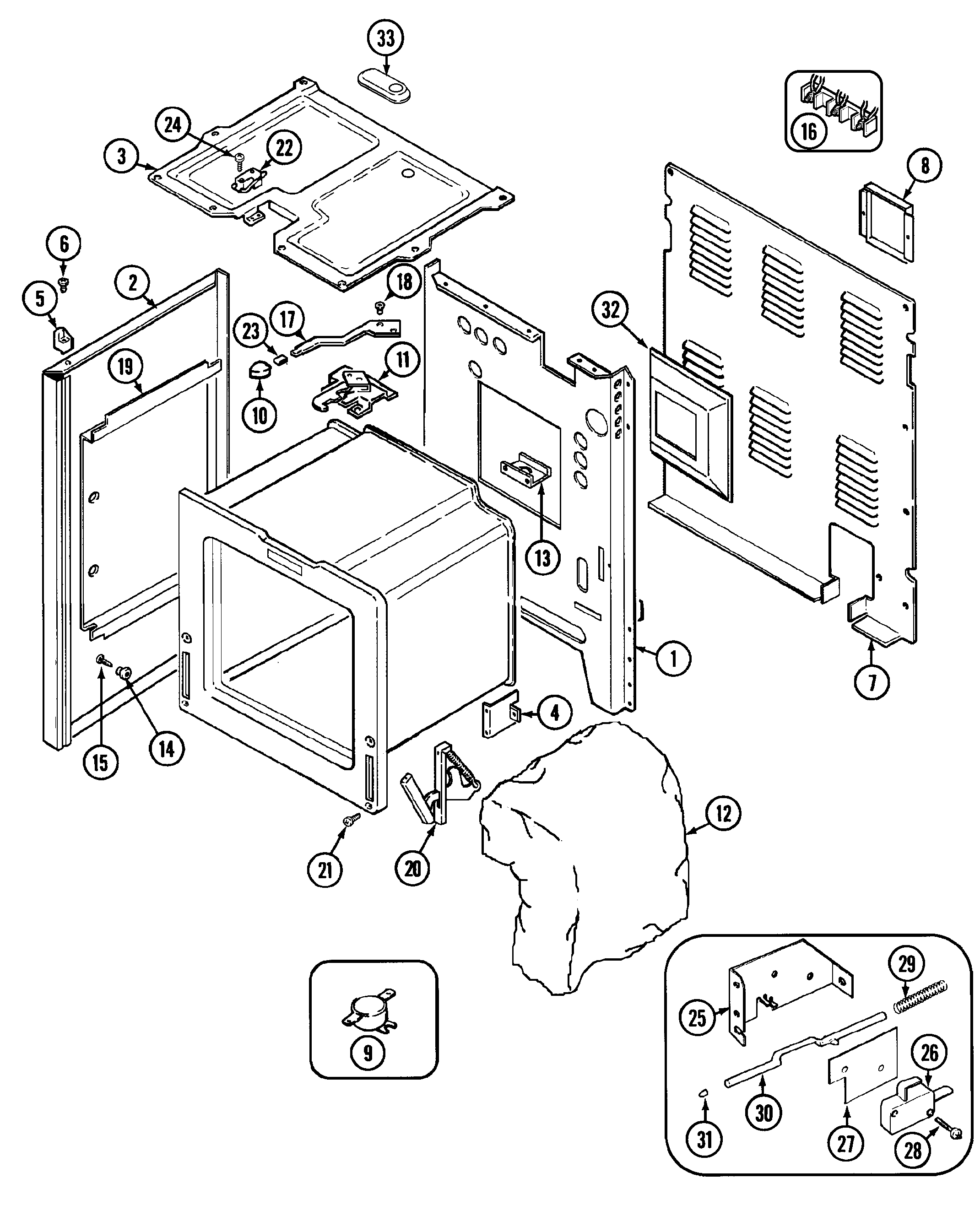 Jenn-Air FCE30500W body diagram