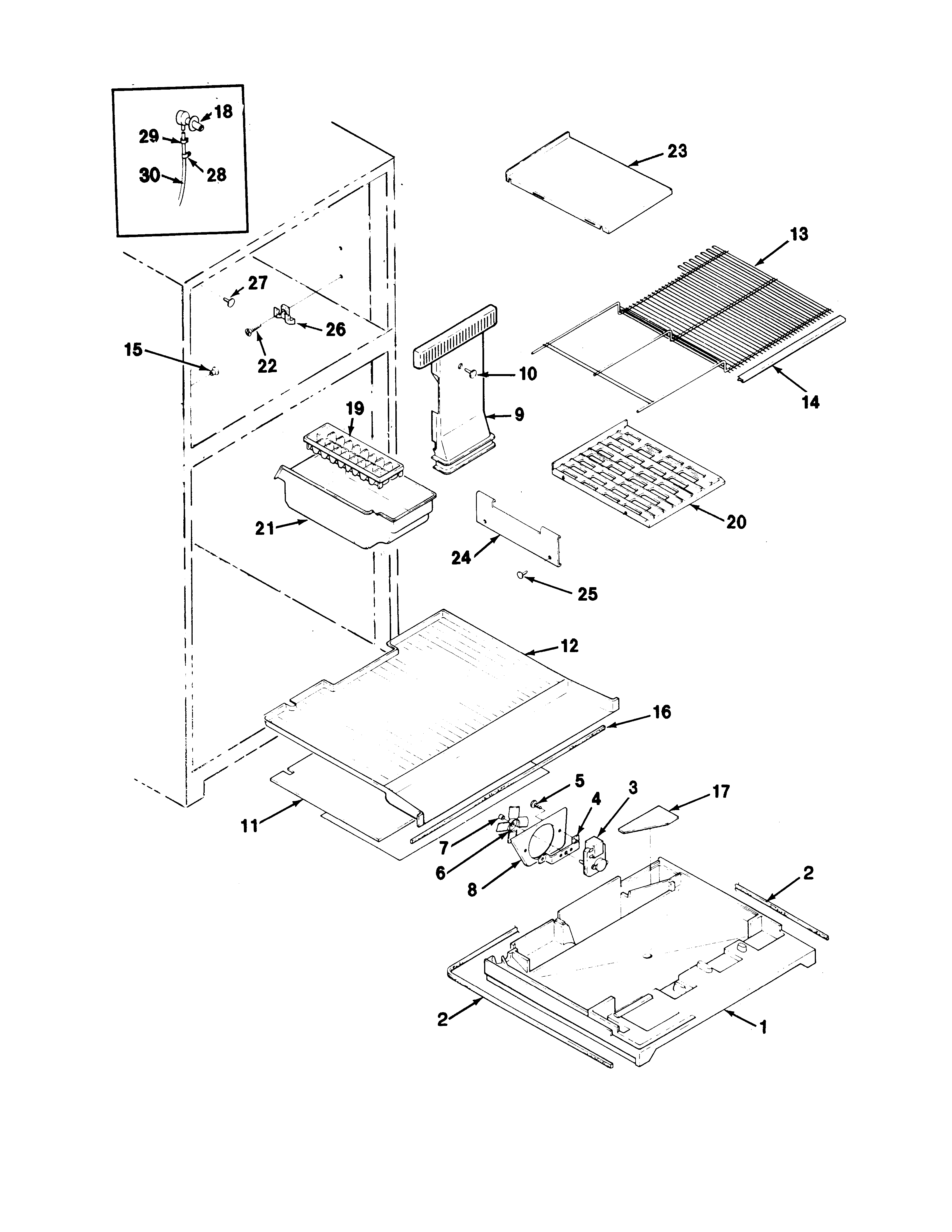 Maytag RTD17A-9E06A freezer compartment diagram